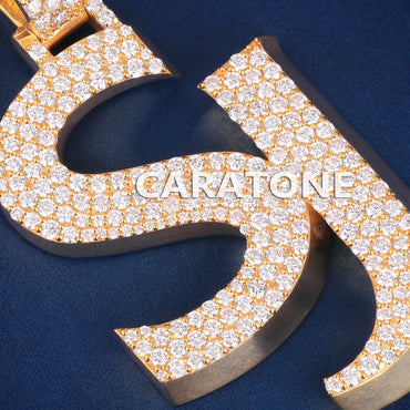 Personalized Custom 14kt Yellow Gold Pendant for Mens Full Iced Out VVS Diamond Gold Pendants Necklaces