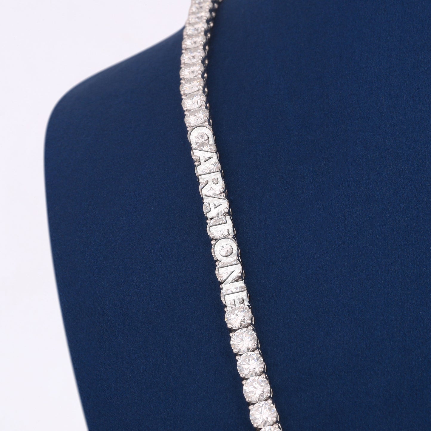 Unisex 24 Inch 5mm Silver Diamond Tennis Chain Necklace Iced Out Jewelry for Rapper Look