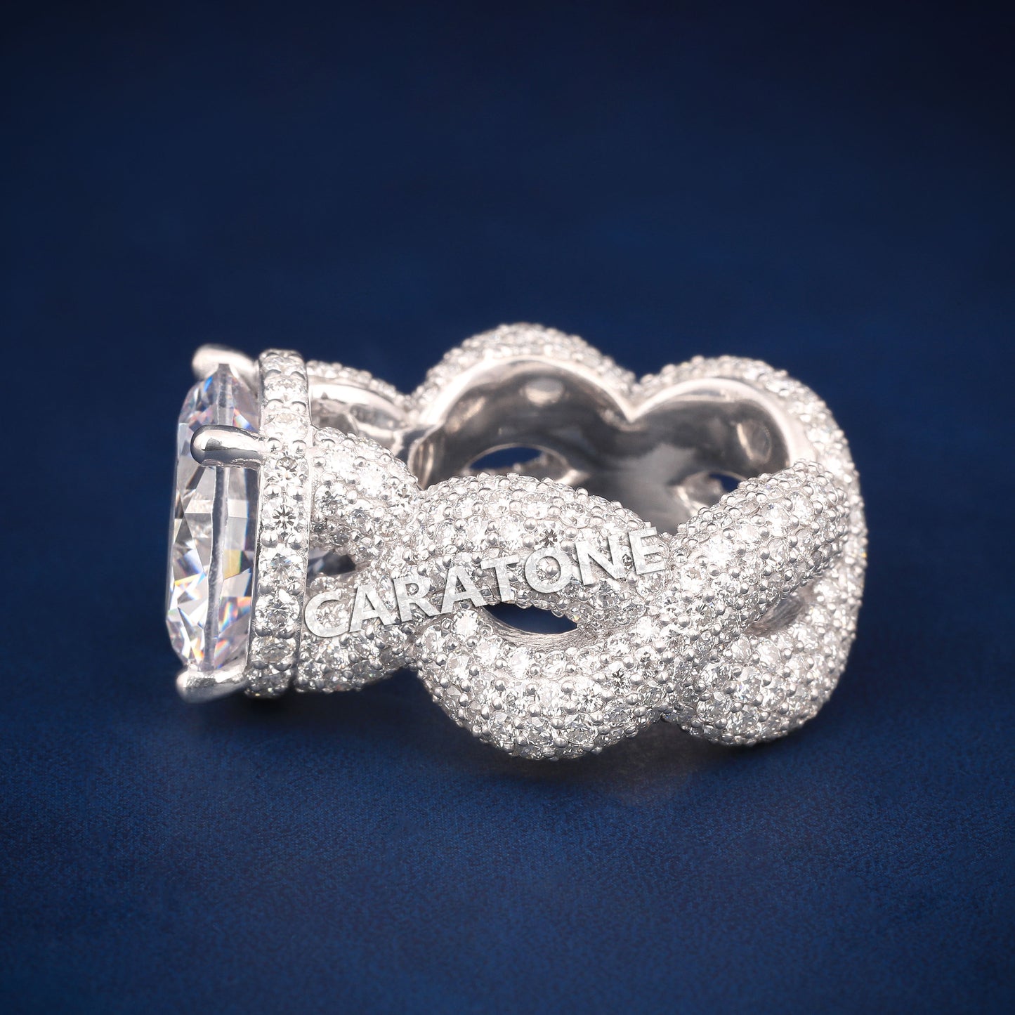 Round cut hip hop solitaire inspired diamond ring