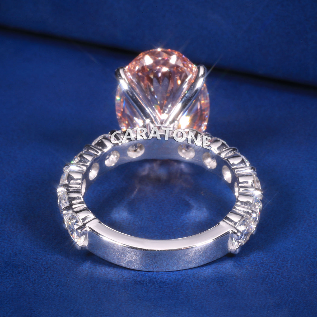 Elegant Oval Diamond Solitaire Ring in White Gold