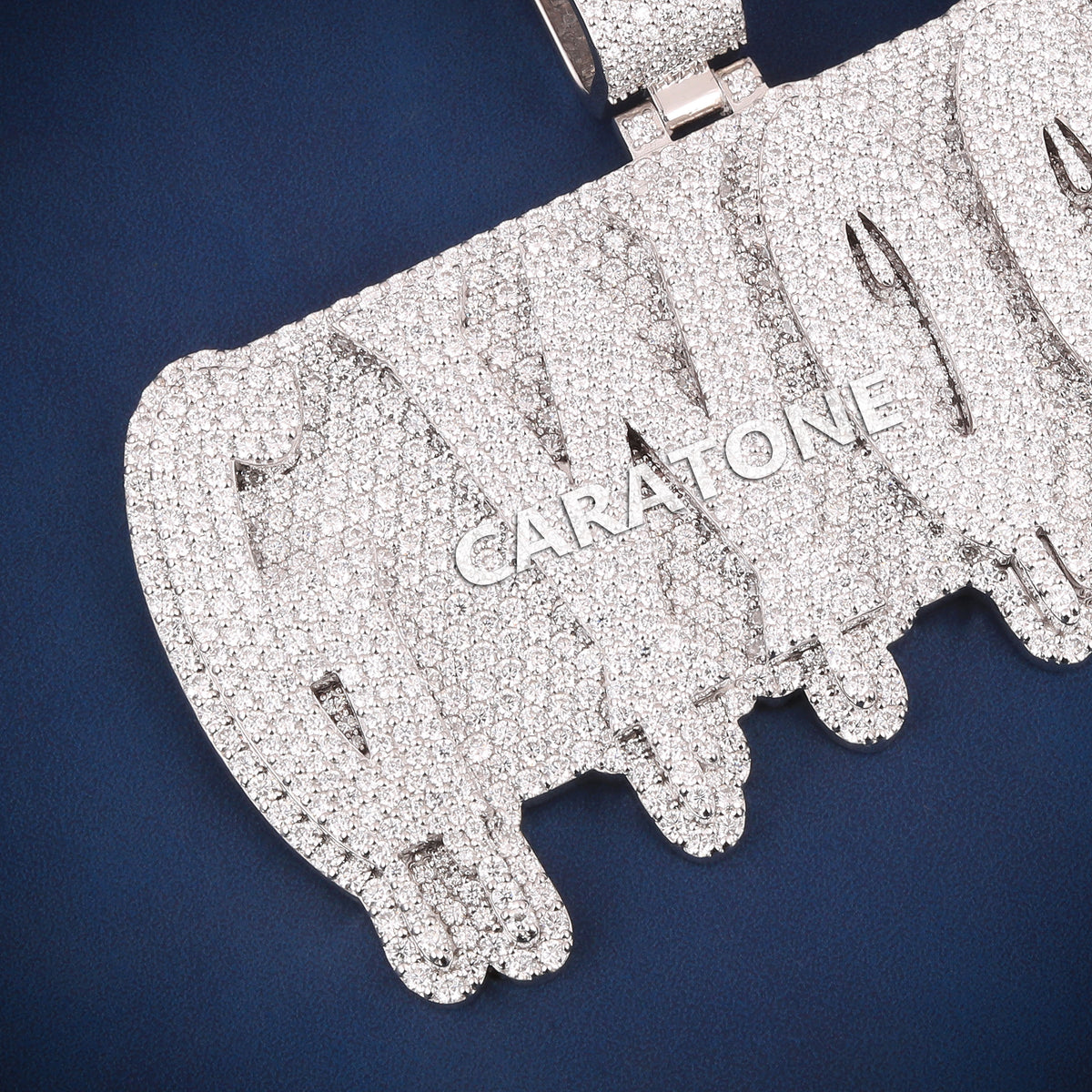 Custom Iced Out Dripping Graffiti Name Hip Hop Pendant with Lab Grown Diamonds