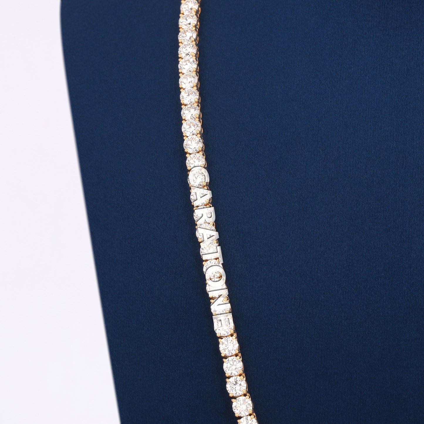 Luxury Custom 24 inch 4.5 mm Tennis Necklace Iced Out with Gold Plating for Men and Women
