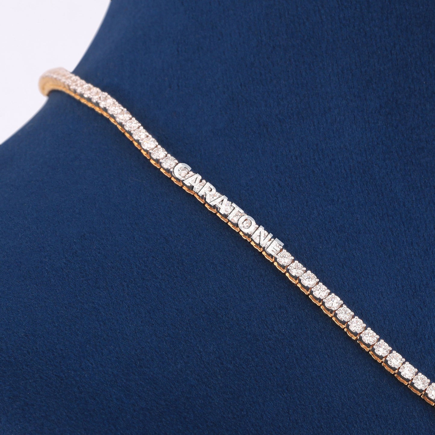18 Inch 3mm Yellow Gold Tennis Chain Necklace Iced Out Diamonds for Men and Women