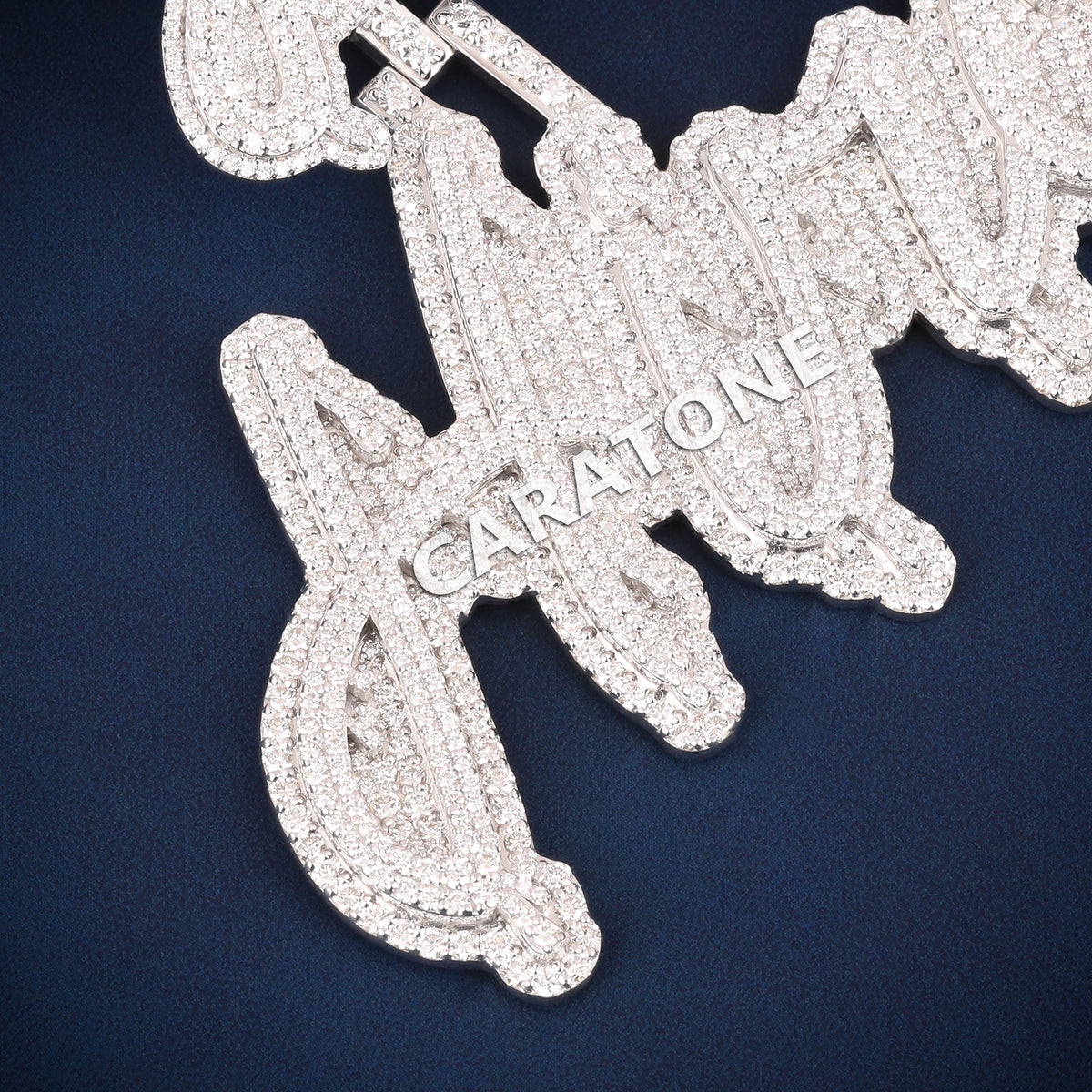 Custom Iced Out Dripping Script Name Hip Hop Pendant with Lab Grown Diamonds