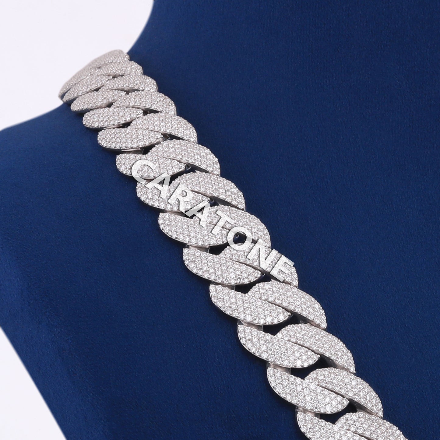 925 Silver Iced Out Custom Baguette Letter Pendant with Cuban Link Chain in Fully Icy Rapper Chain Pendants Necklace