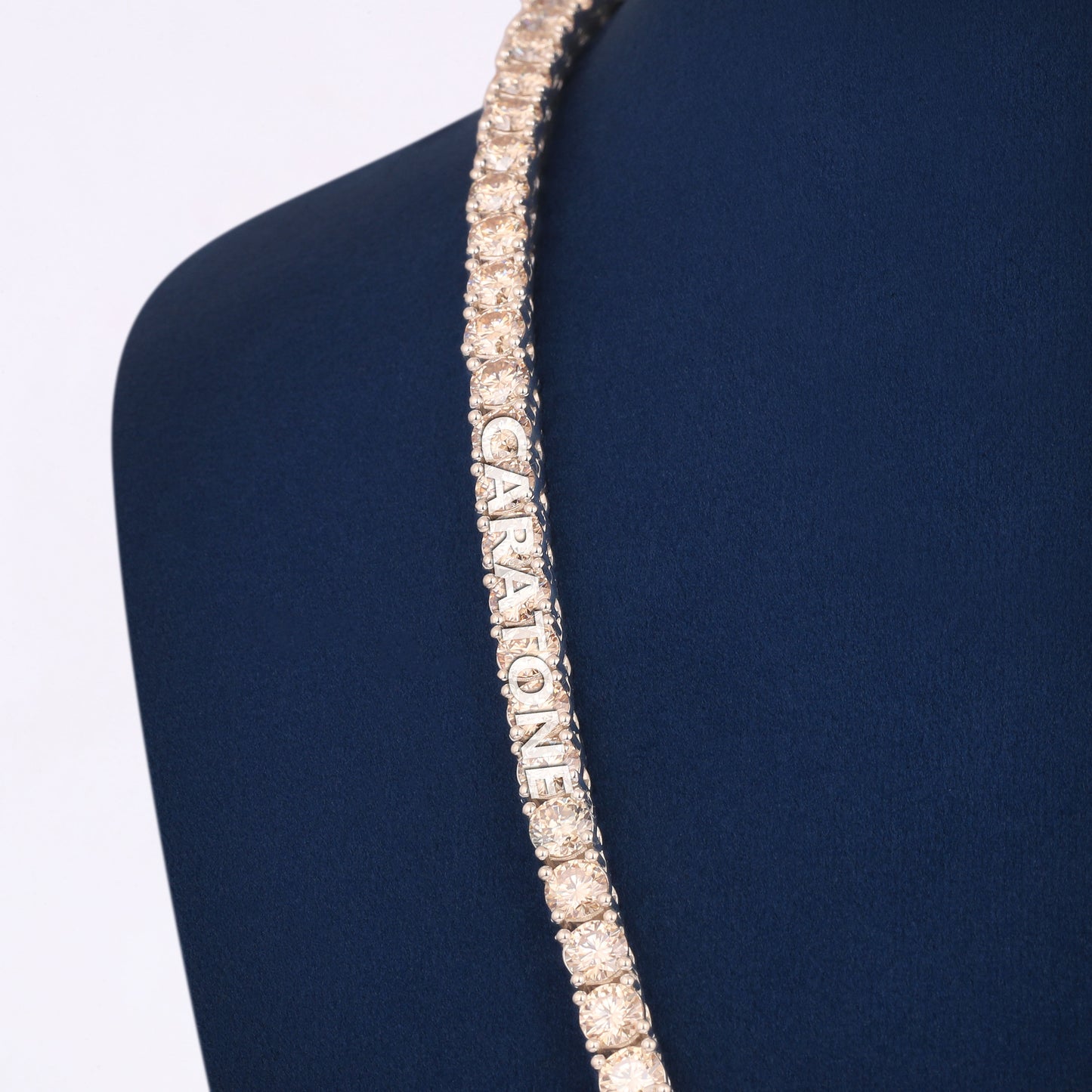 VVS Diamond Tennis Chain 20 Inch 5 mm White Gold Iced Out Urban Royal Jewelry