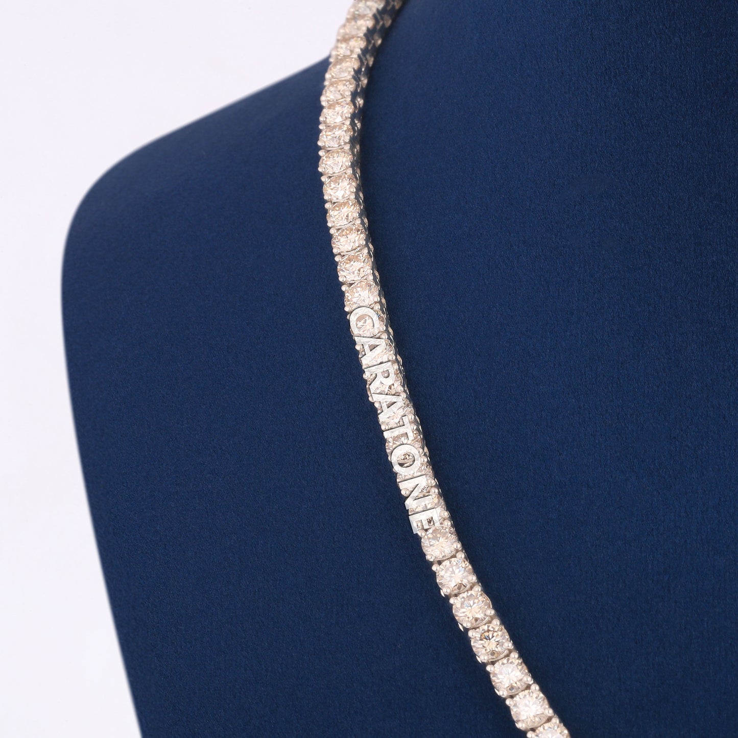 18 Inch 4mm Tennis Diamond Chain Necklace White Gold Iced Out New Chains Collection
