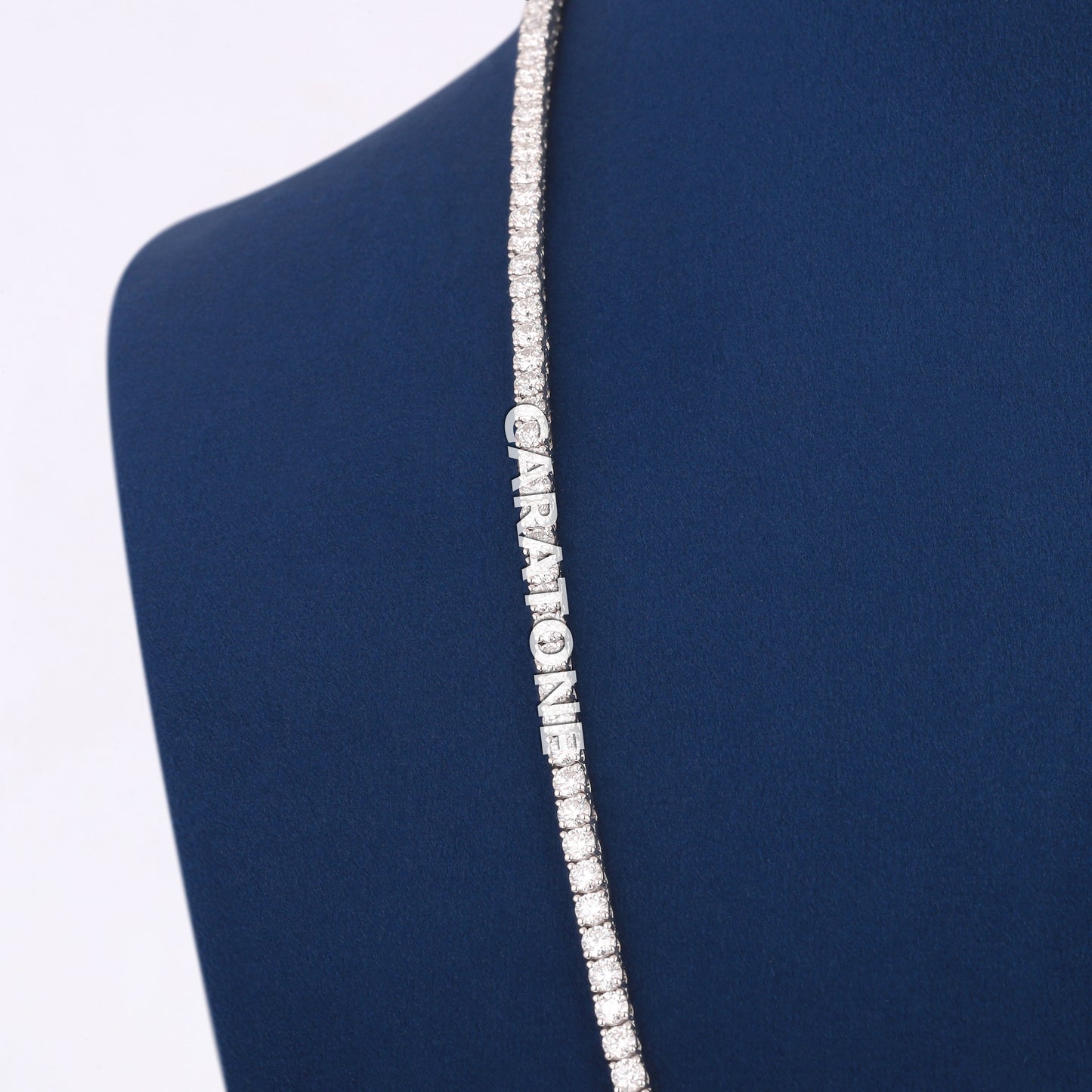 Fully Iced Diamond Tennis Chain in 14K White Gold with VVS Shine and Brilliant Link Design