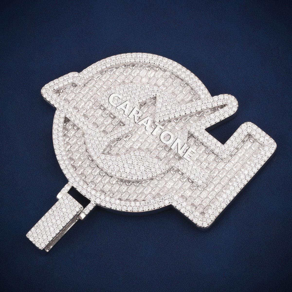 3D AG Monogram Diamond Pendant with Round & Baguette Lab Grown Diamonds