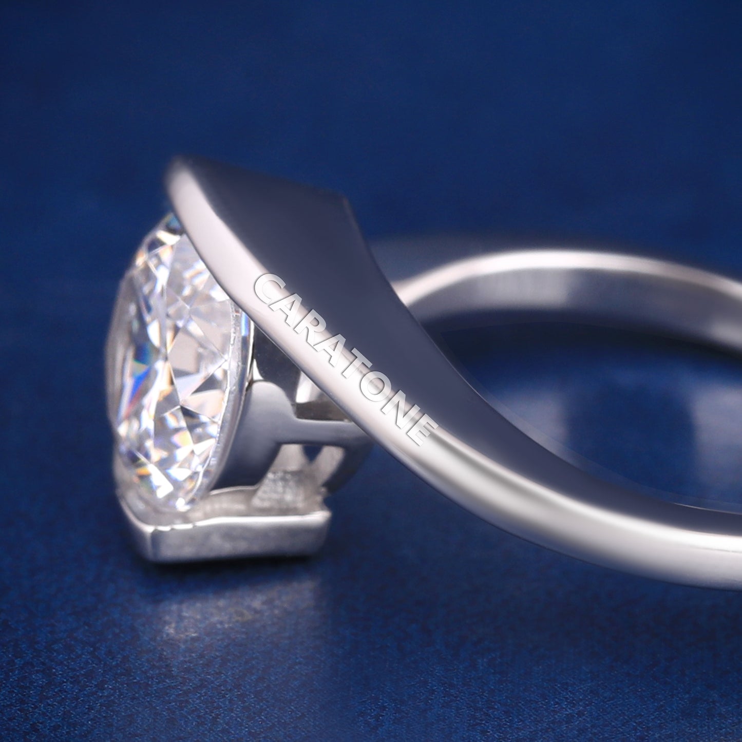 Womens Solitaire Diamond Engagement Ring 925 Silver Tension Setting Expensive Diamond Rings