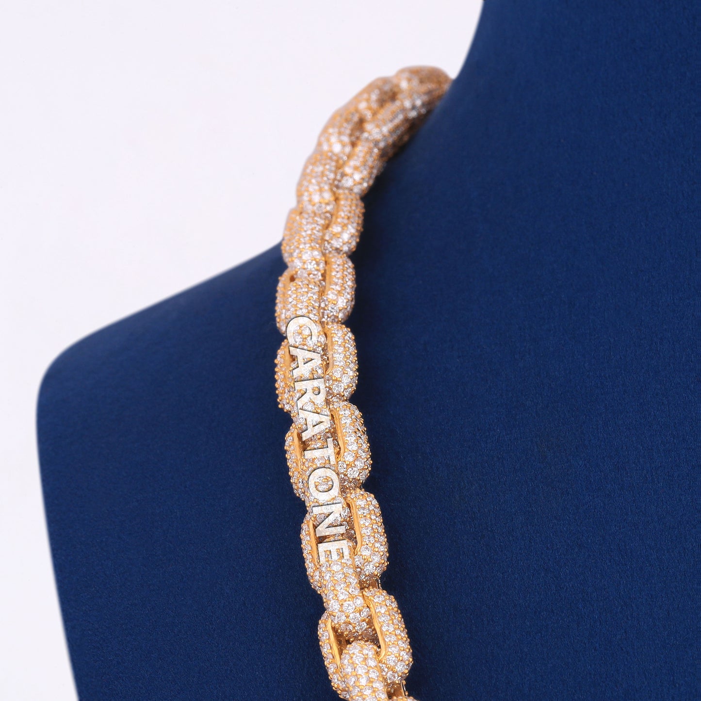 25 inch 9mm Hermes Link Chain 14k Yellow Gold Square Dual Unique New Design Gold Long Necklace for Mens Rappers Custom Chains