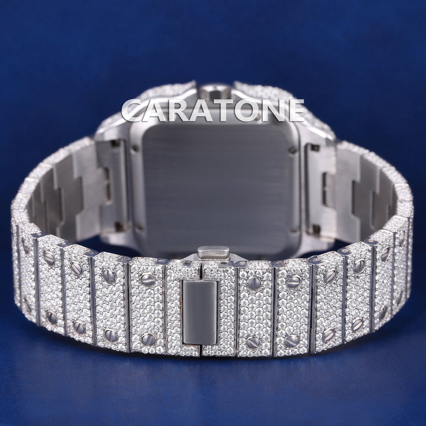 Hip hop full iced out without dial branded watch with green dial and diamond tester passed