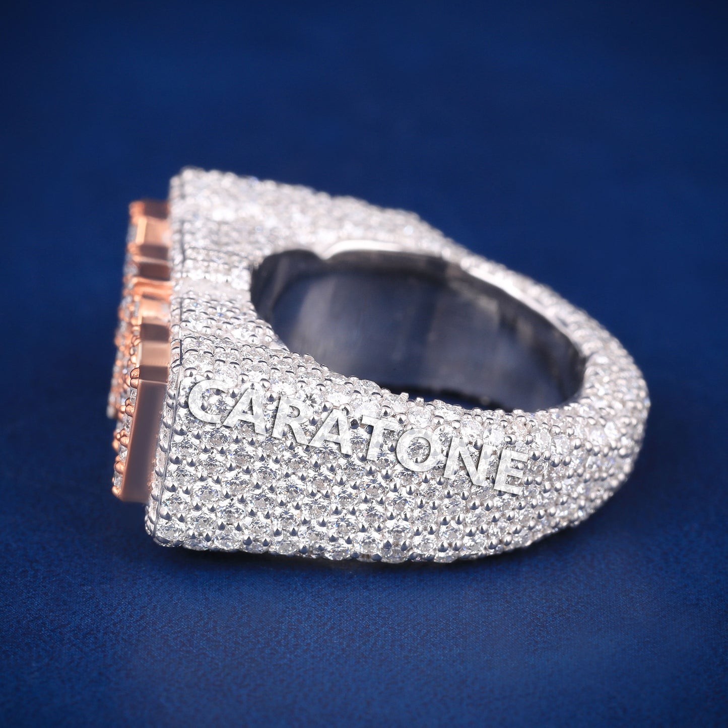 Hip hop customise ring for men and women in two tone