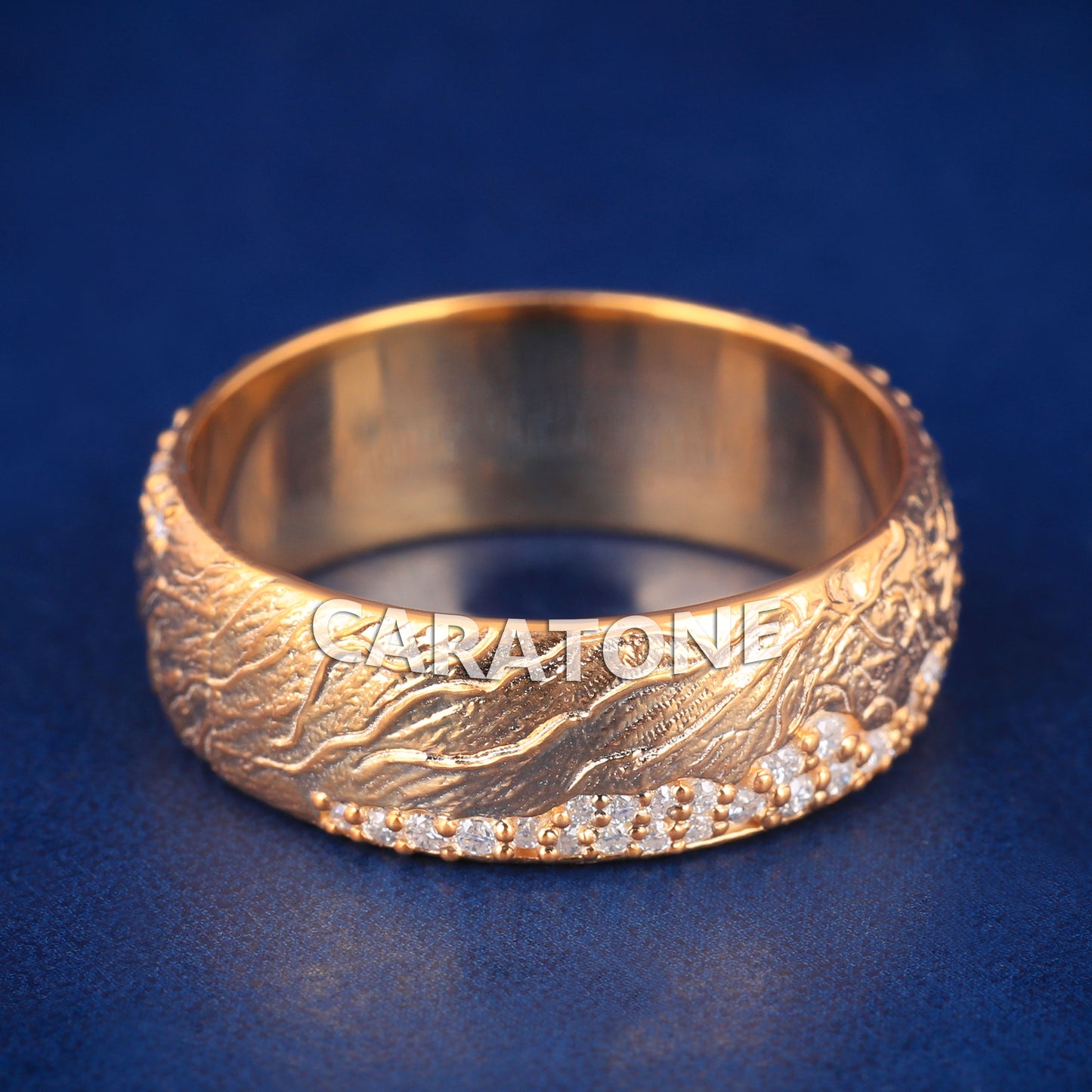 14kt Gold with Lab-Grown Diamond VVS Clarity Band for Him
