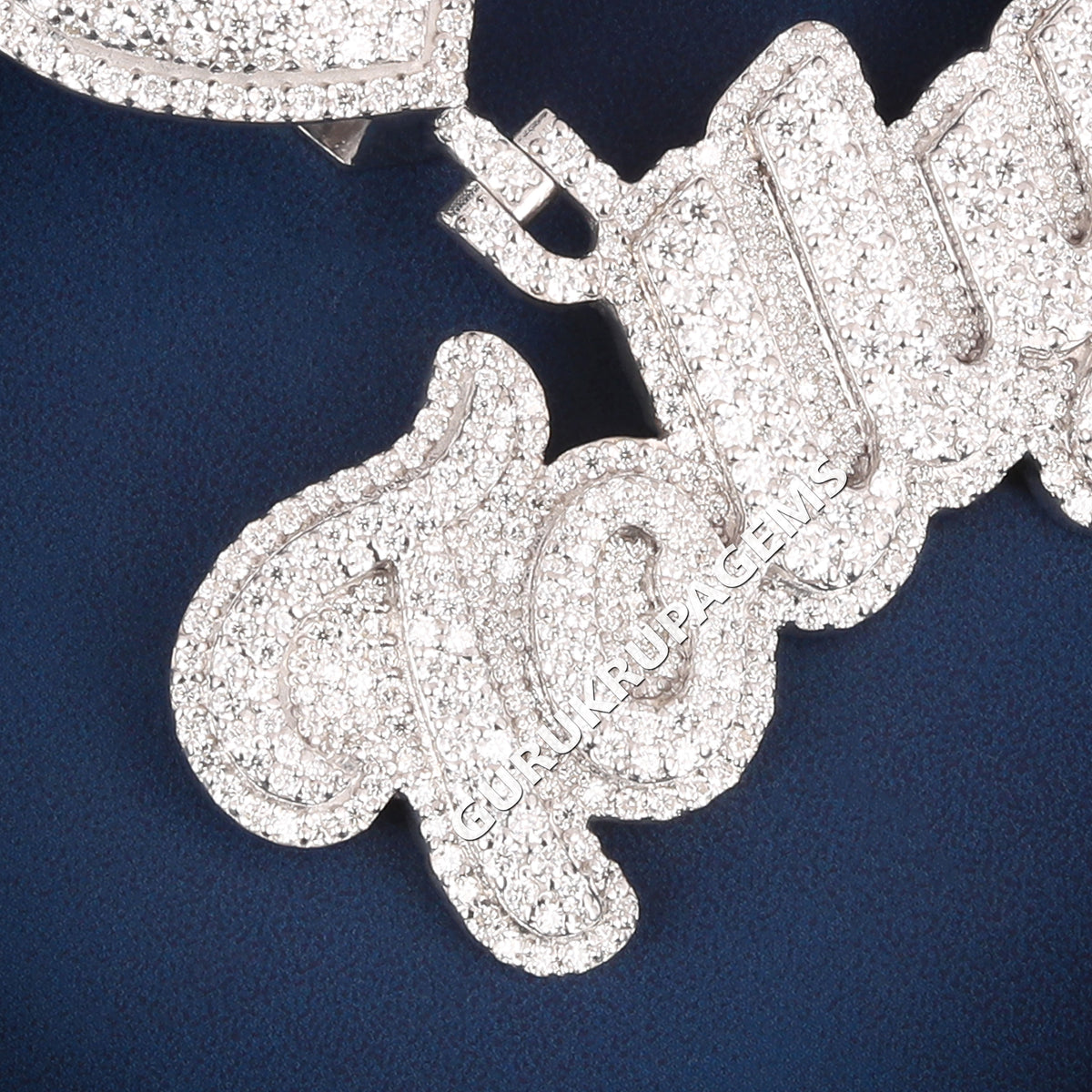 Custom Iced Out Folly Script Name Hip Hop Pendant with Lab Grown Diamonds