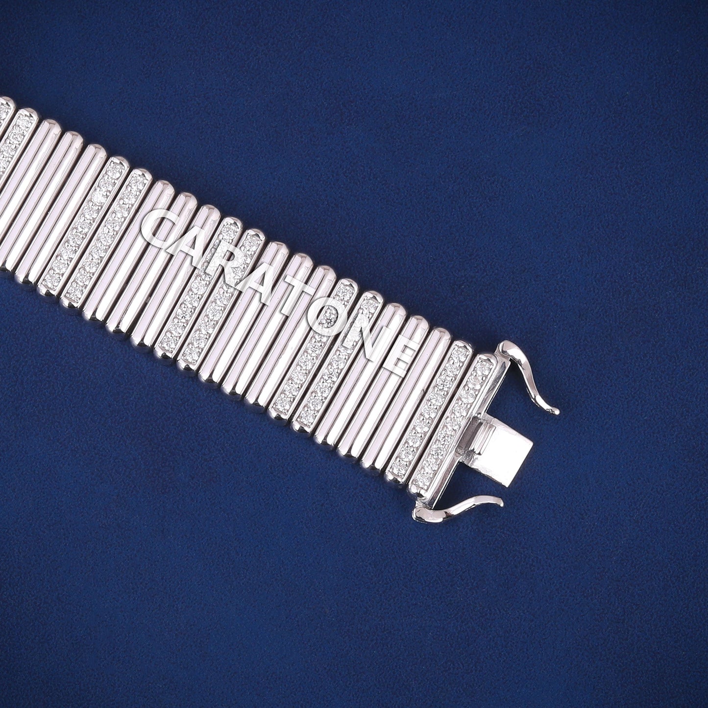 925 Sterling Silver Piaget Tradition Square Cuff Small Diamond Luxury Unisex Bracelet