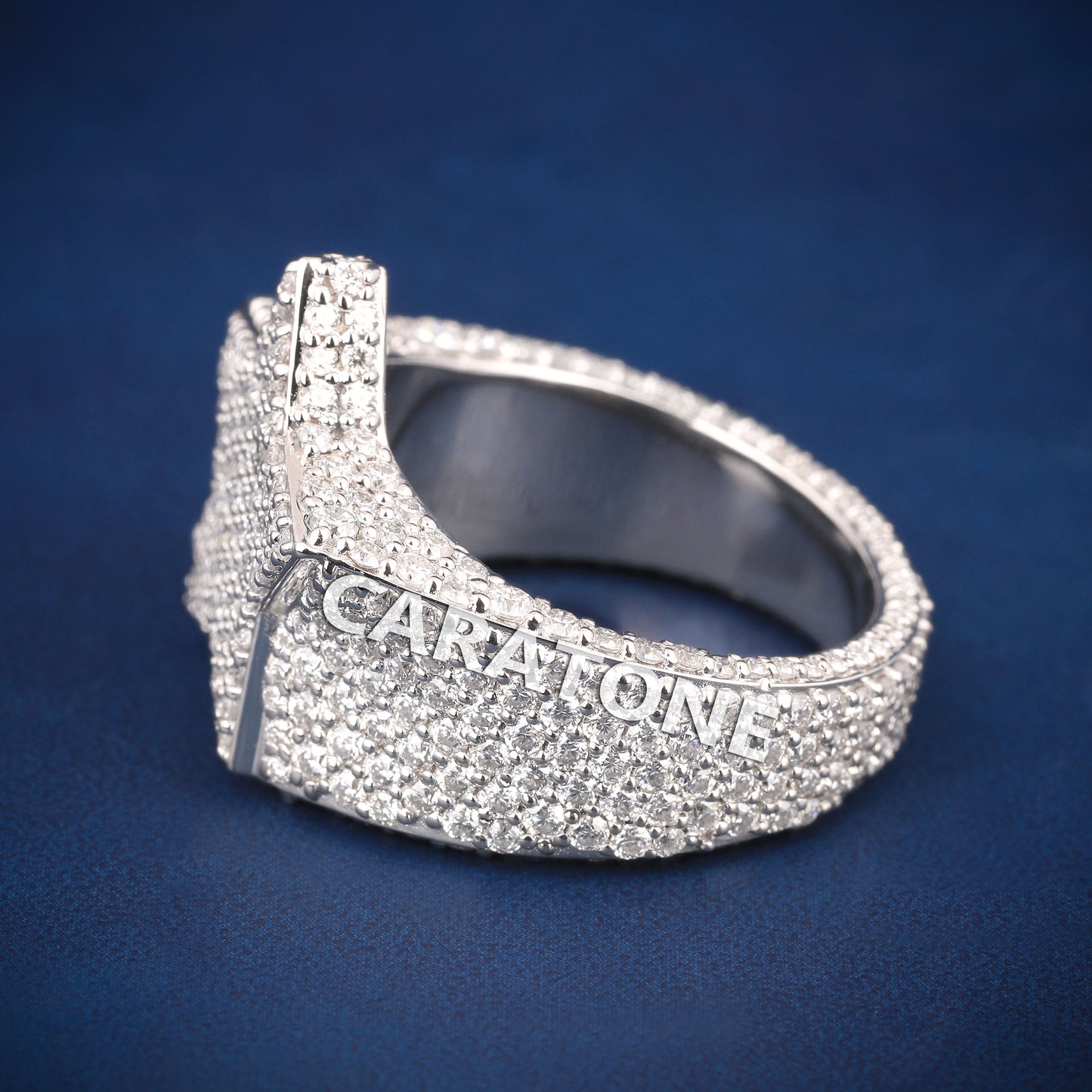 Full white hip hop star ring d vvs clarity diamonds
