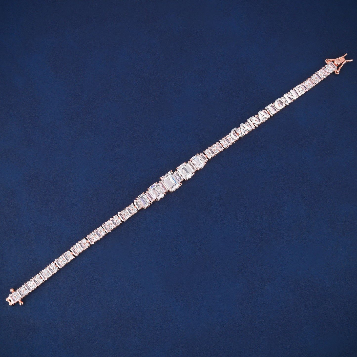 Big Emerald Round Cut Diamond Tennis Bracelets 14kt Rose Gold Iced Out Latest Gold Bracelets Unisex