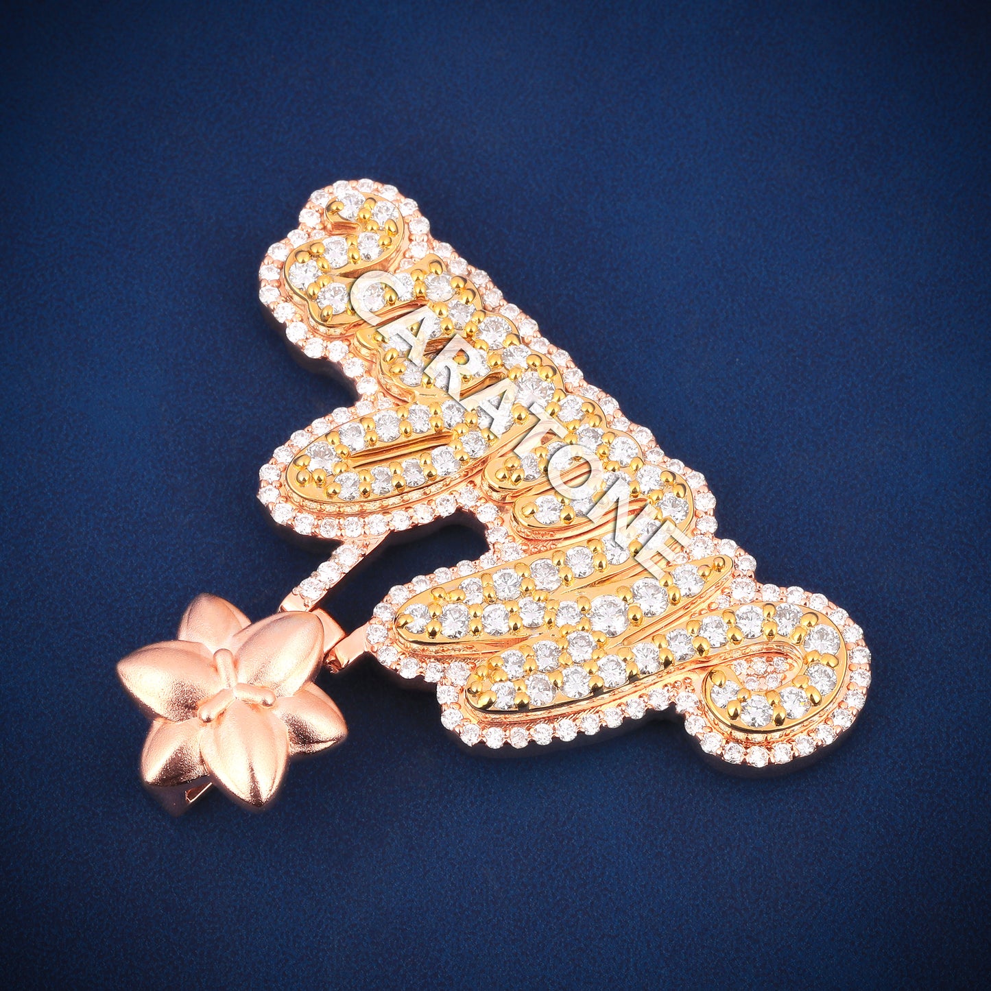 Small 14 kt gold lab diamond pendant charm personalized jewelry