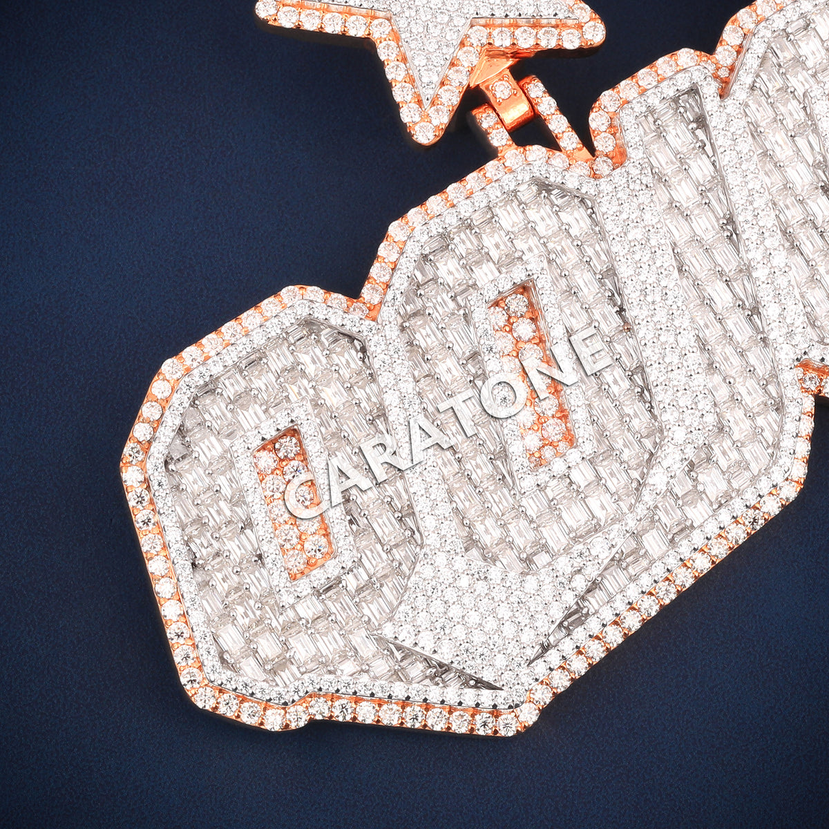 Fully Iced Out OVO Block Letter Hip Hop Pendant with Lab Grown Diamonds