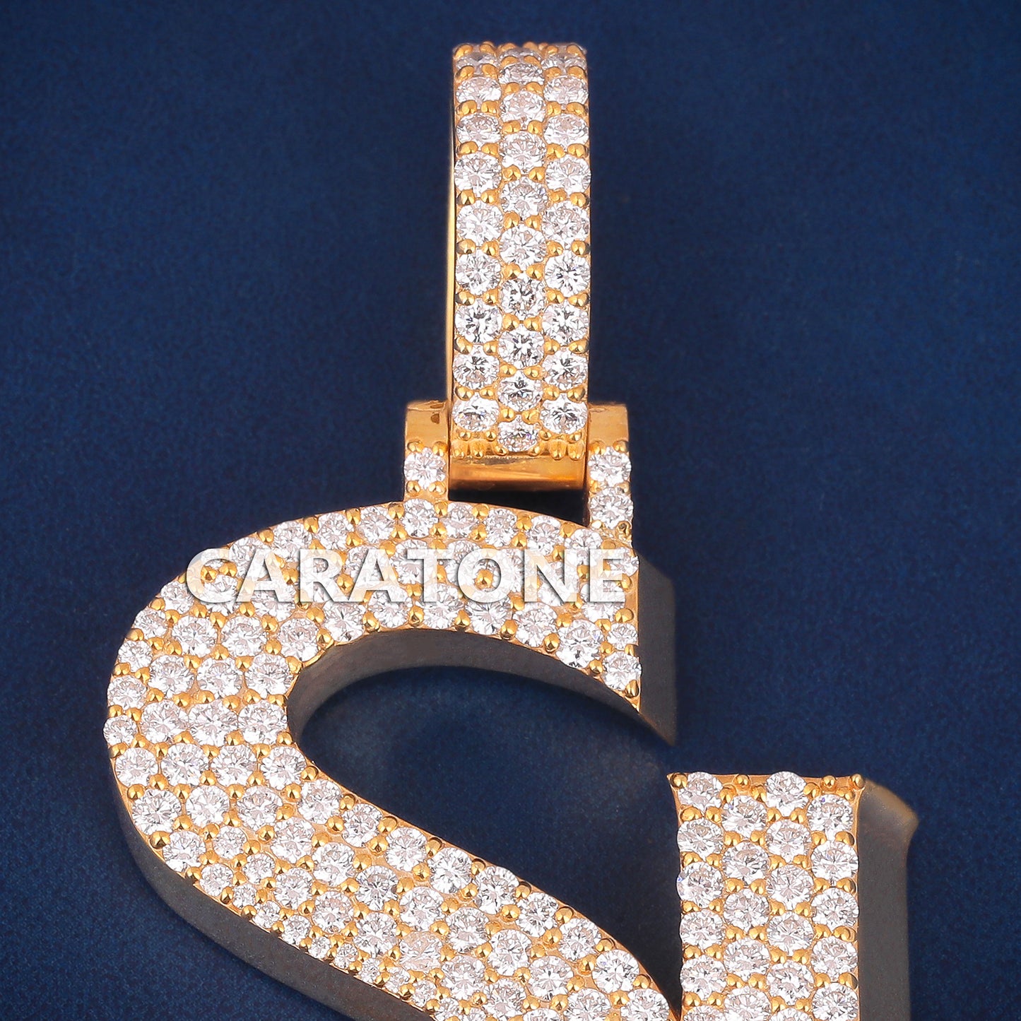 Personalized Custom 14kt Yellow Gold Pendant for Mens Full Iced Out VVS Diamond Gold Pendants Necklaces