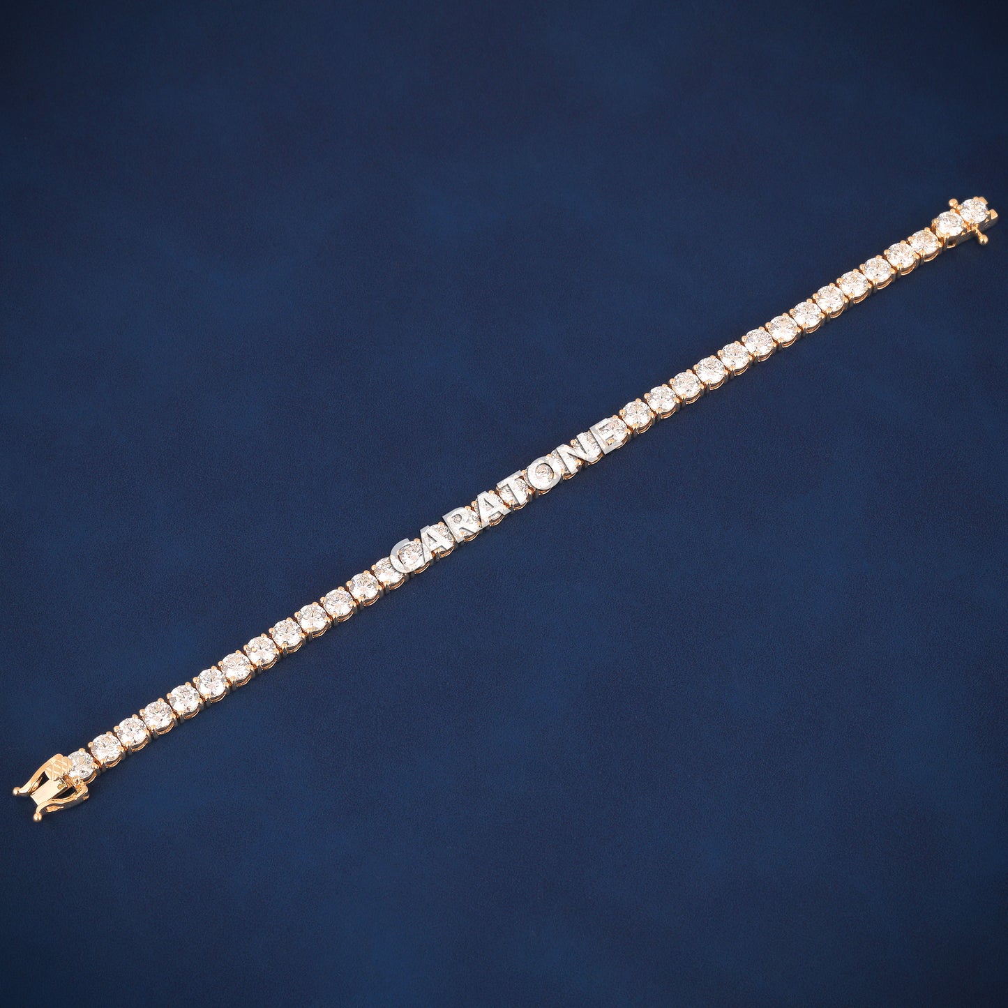 Iced Out Gold Tennis Bracelet for Women with Big Diamonds and Luxury Drip