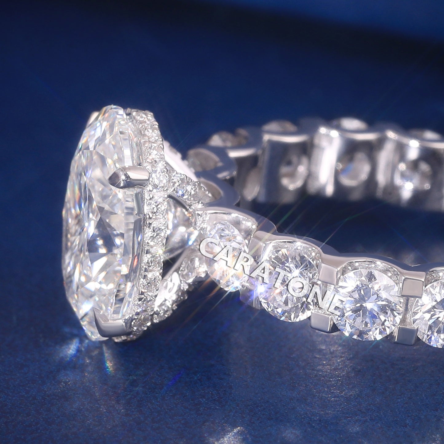 14k White Gold Oval Cut Lab Grown Diamond Hidden Halo Engagement Rings for Iced Out Most Expensive Diamond Ring Womens