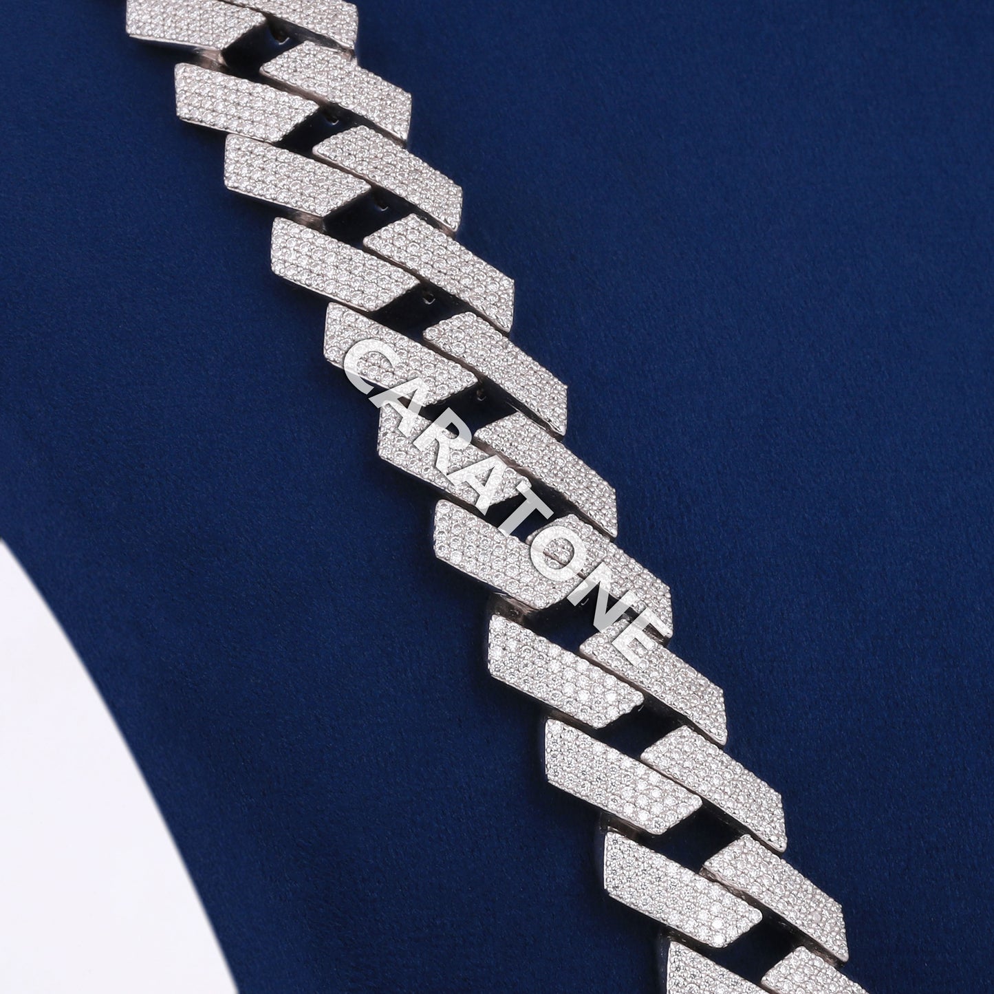 Round And Bagutte Lab Diamond Pendant With Chain In 925 Sterling Silver