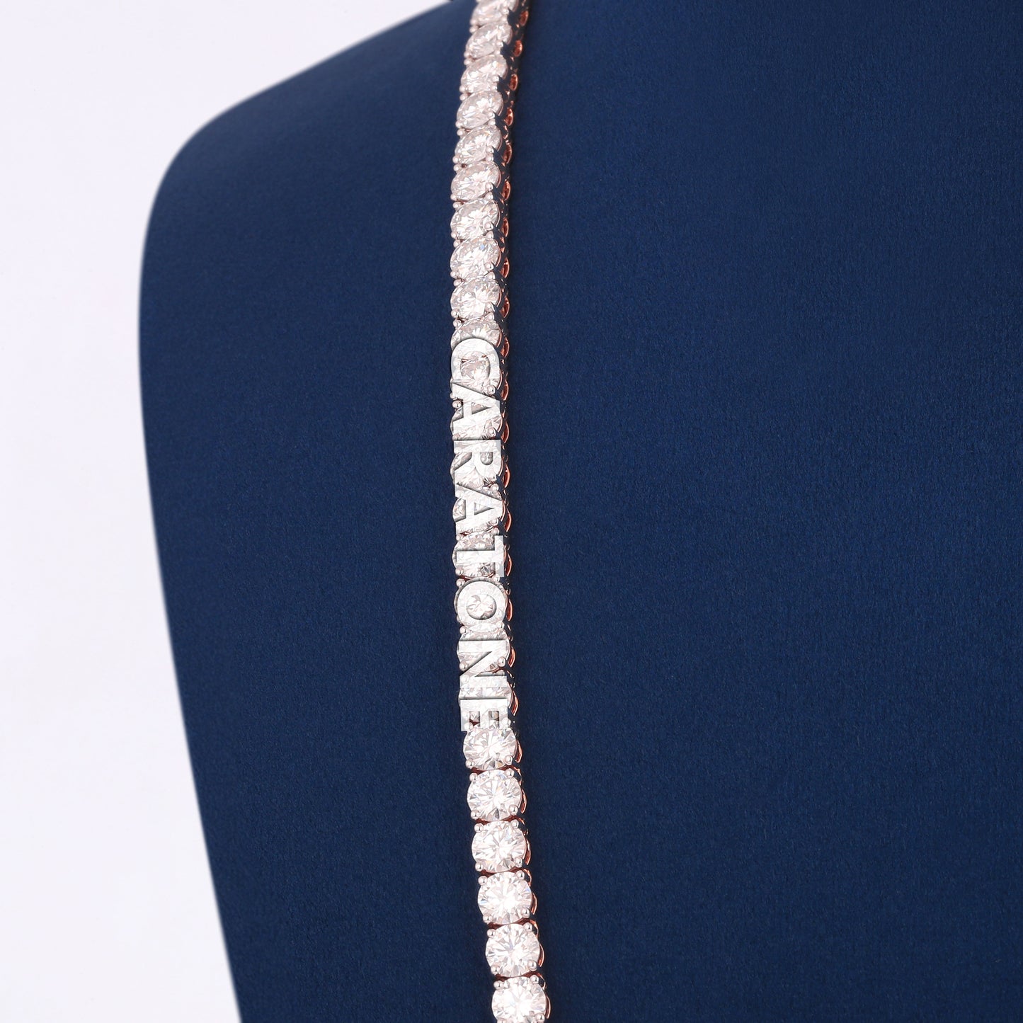 24 Inch 5 mm Rose Gold Diamond Tennis Chain Necklace Elite Drip Collection