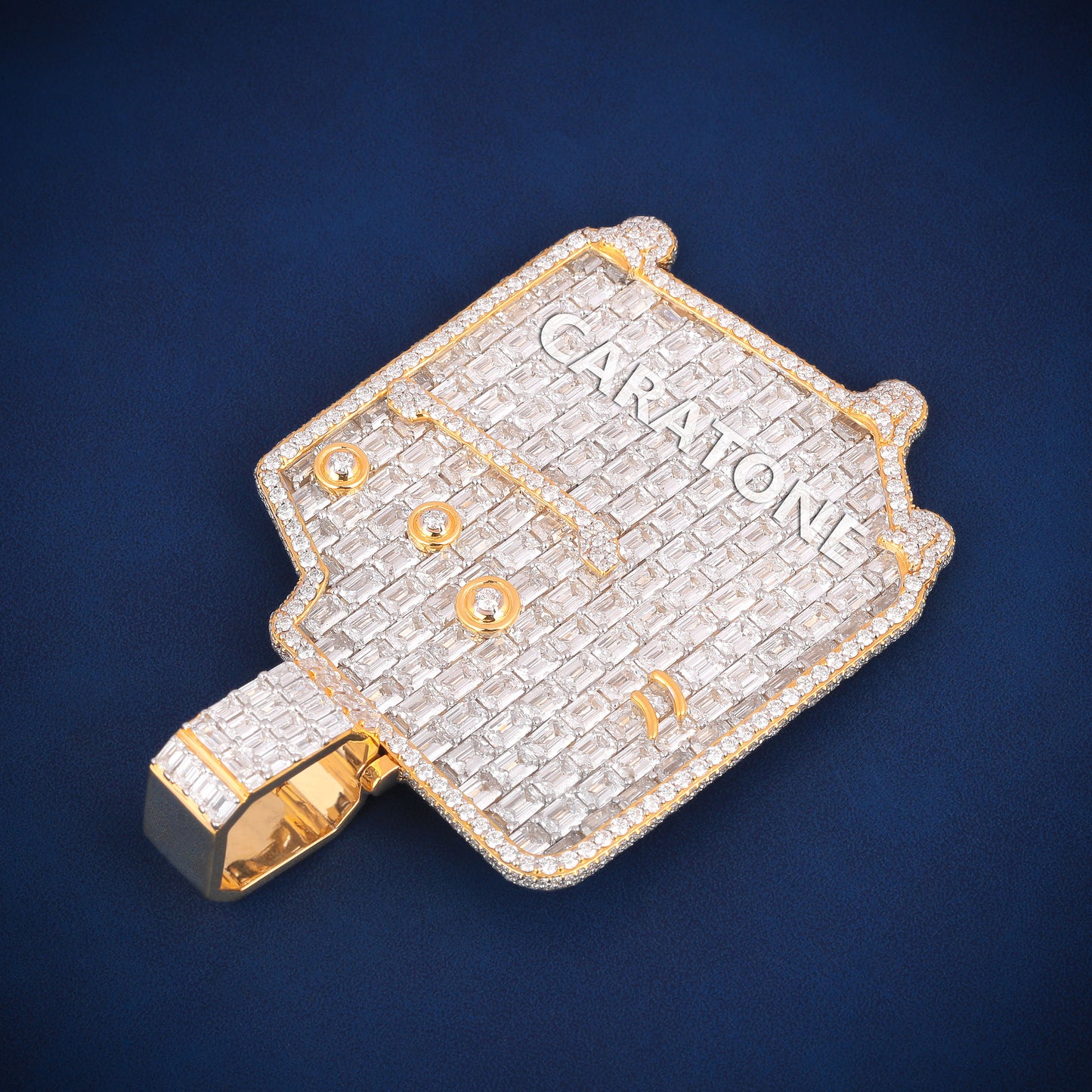 Unique best selling d vvs 14kt two tone gold lab pendant