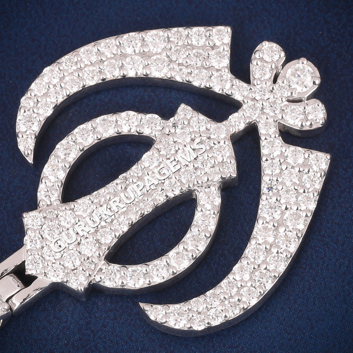 Custom Iced Out Khanda Sikh Symbol Hip Hop Pendant with Lab Grown Diamonds