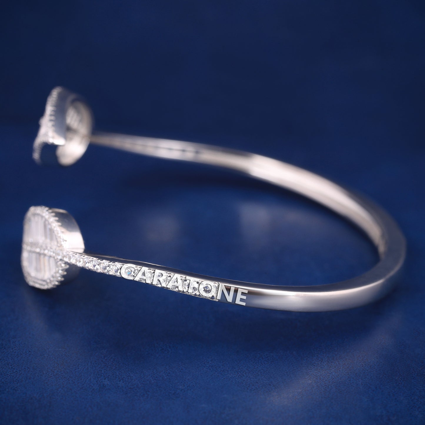 Buy Luxurious Custom White Gold Leaf Bangle Bracelet with Baguette and Round cut Diamonds Wedding Gift Bracelet for Her