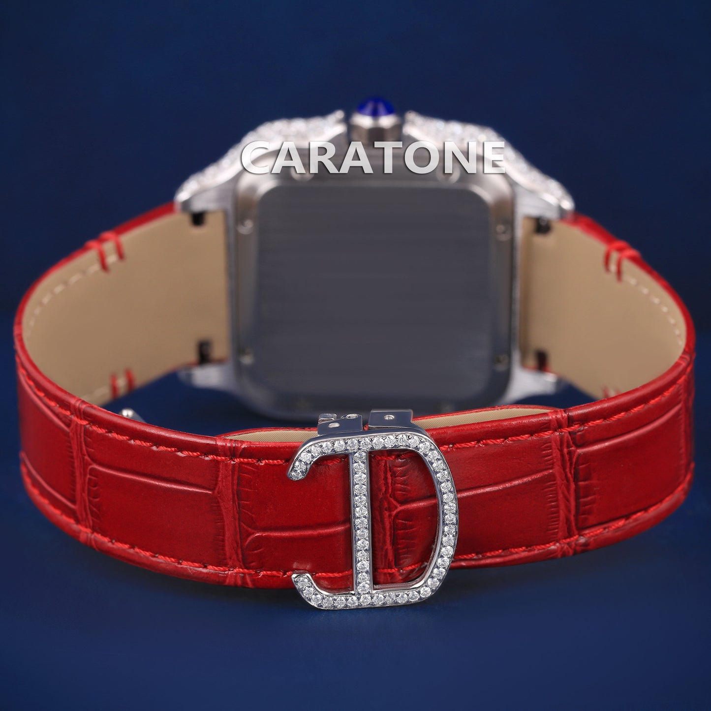 Womens Ice Watches Red Rubber Strap with Dial Stainless Steel New Unique Watches Unisex