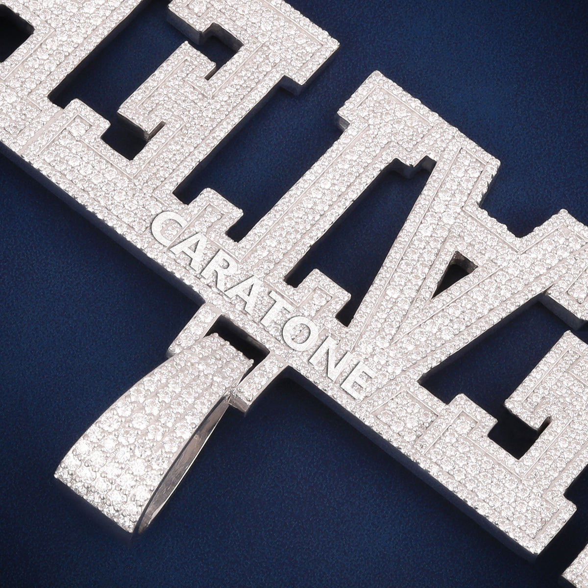 Custom Iced Out LEATER Name Hip Hop Pendant with Lab Grown Diamonds
