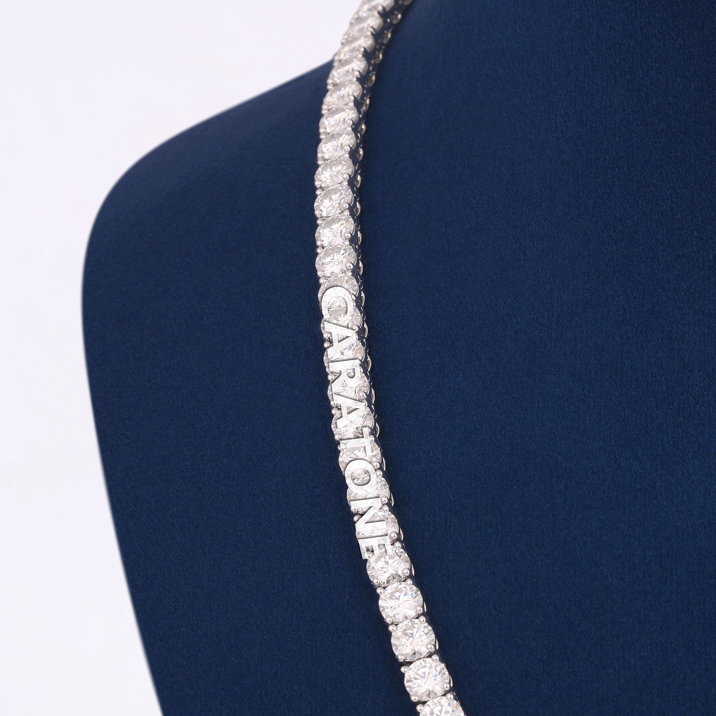 20 Inch 5mm White Gold Diamond Tennis Chain Necklace with Frozen Style