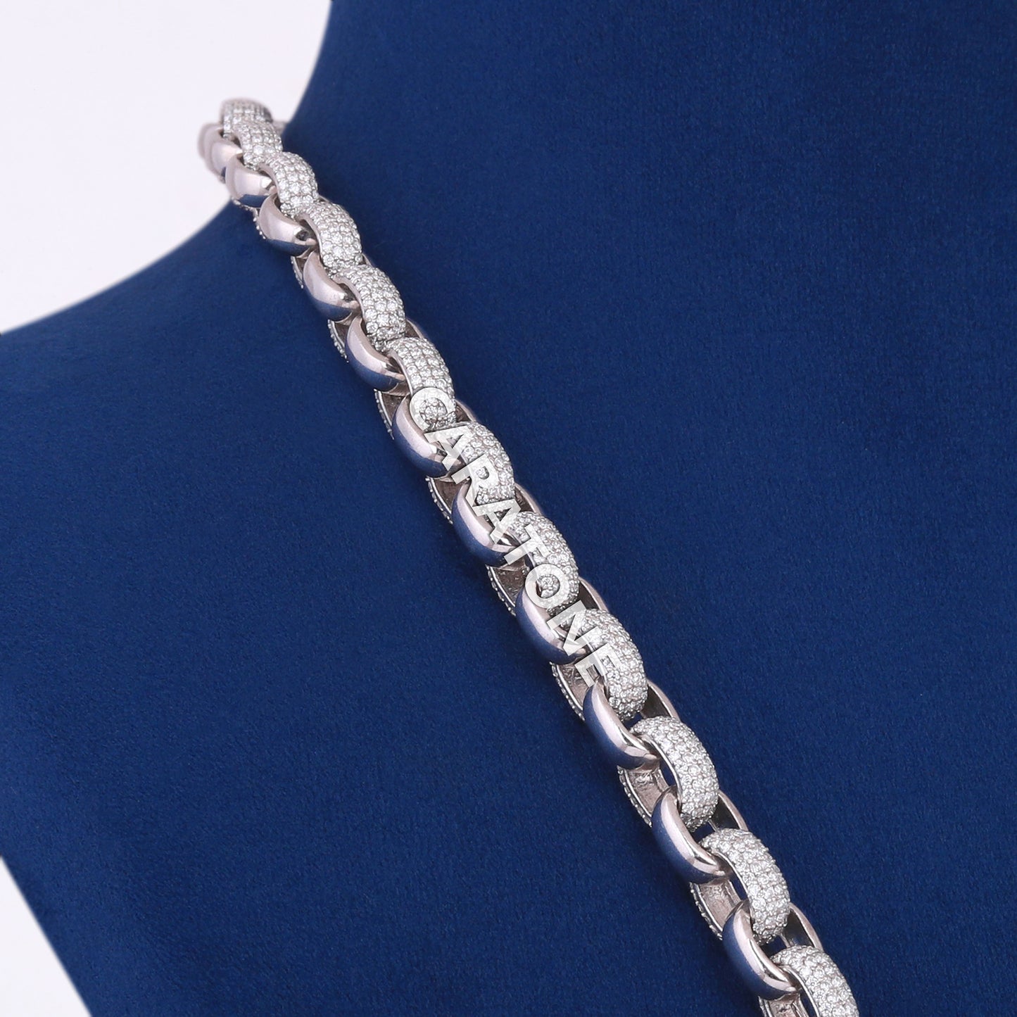 Hip Hop Diamond Chain Pendant Iced Out Star Diamond Pendant with Hermes Link Chain Fully Silver Customized Diamond Star Necklace