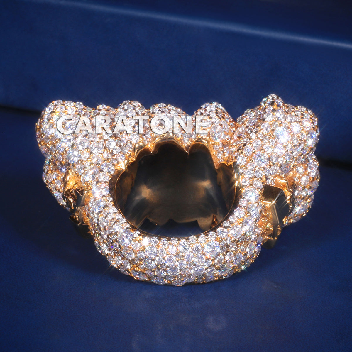 Custom Hip Hop Diamond Statement Ring with Mixed Round and Baguette Cut Stones