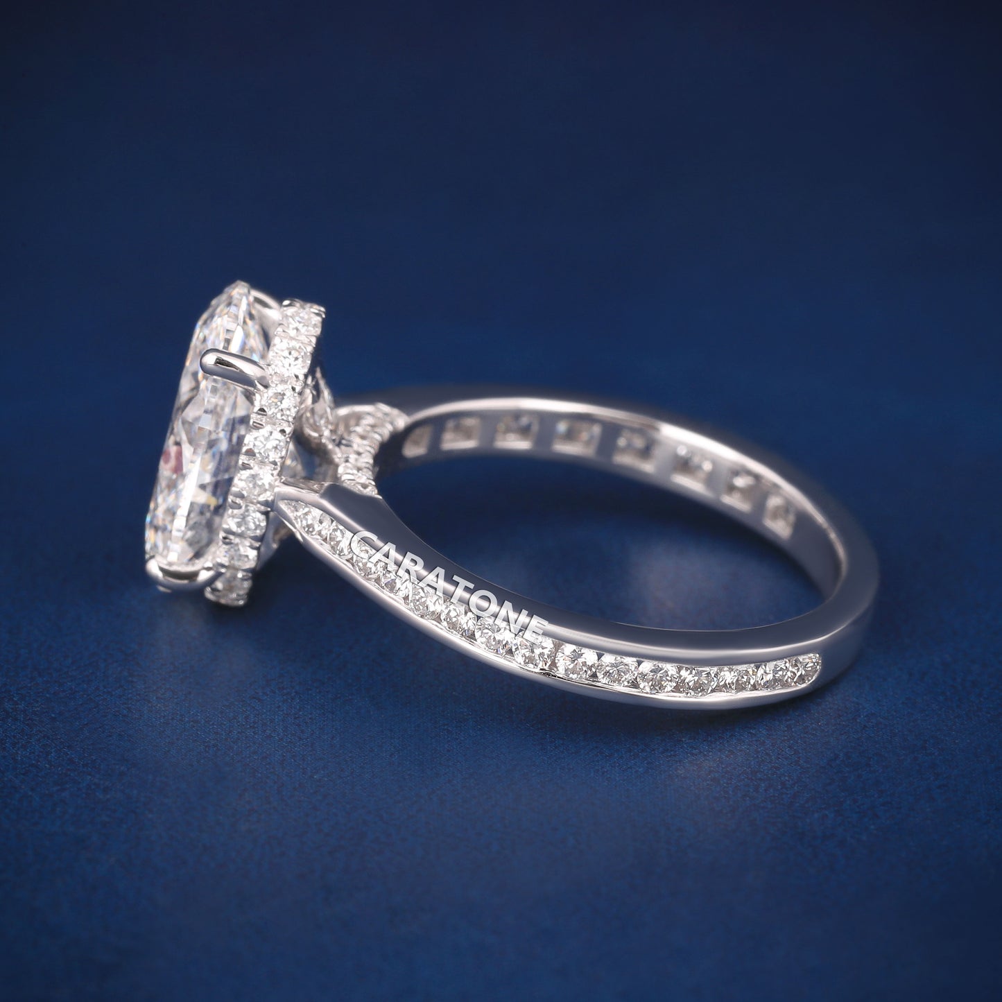 3.5 Ct Oval Cut Lab Diamond Engagement In White Gold Ring For women