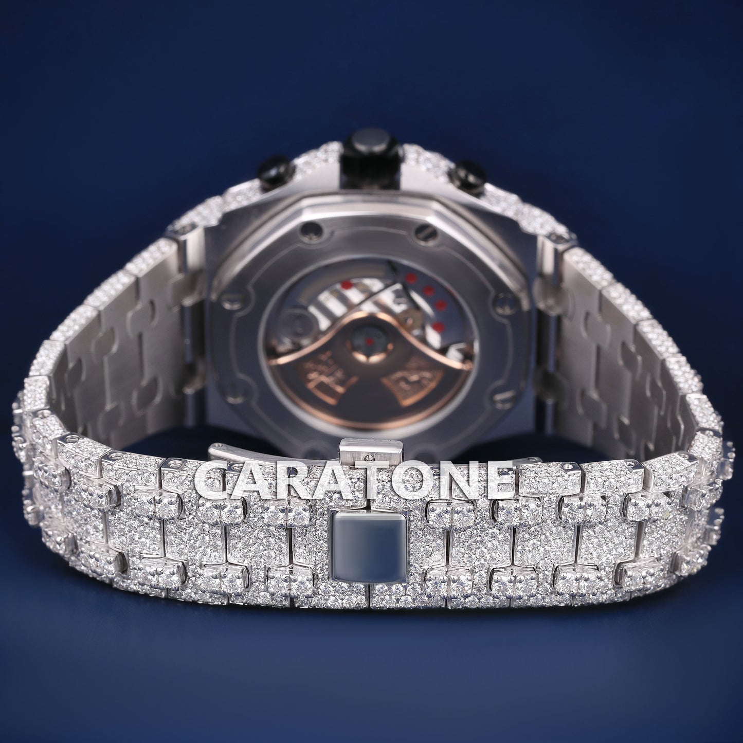 42mm Mens Iced Out Watch Real Diamonds Watch Royal Oak Kinds of Watches in Fully Silver Chronography Watch