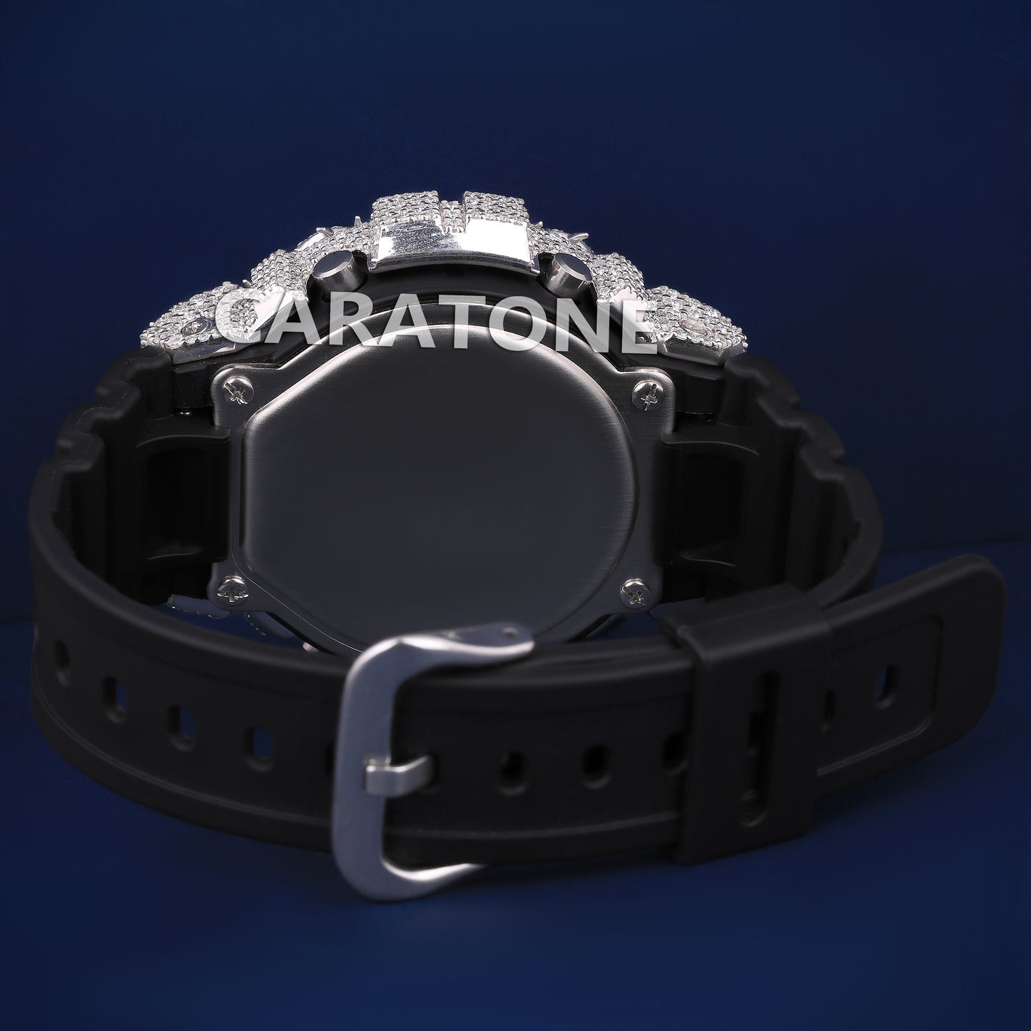 Custom Black Dial Diamond Thorn Bezel Silver Fully White Iced Out Watches Real Diamonds Trendy Watches for Unisex