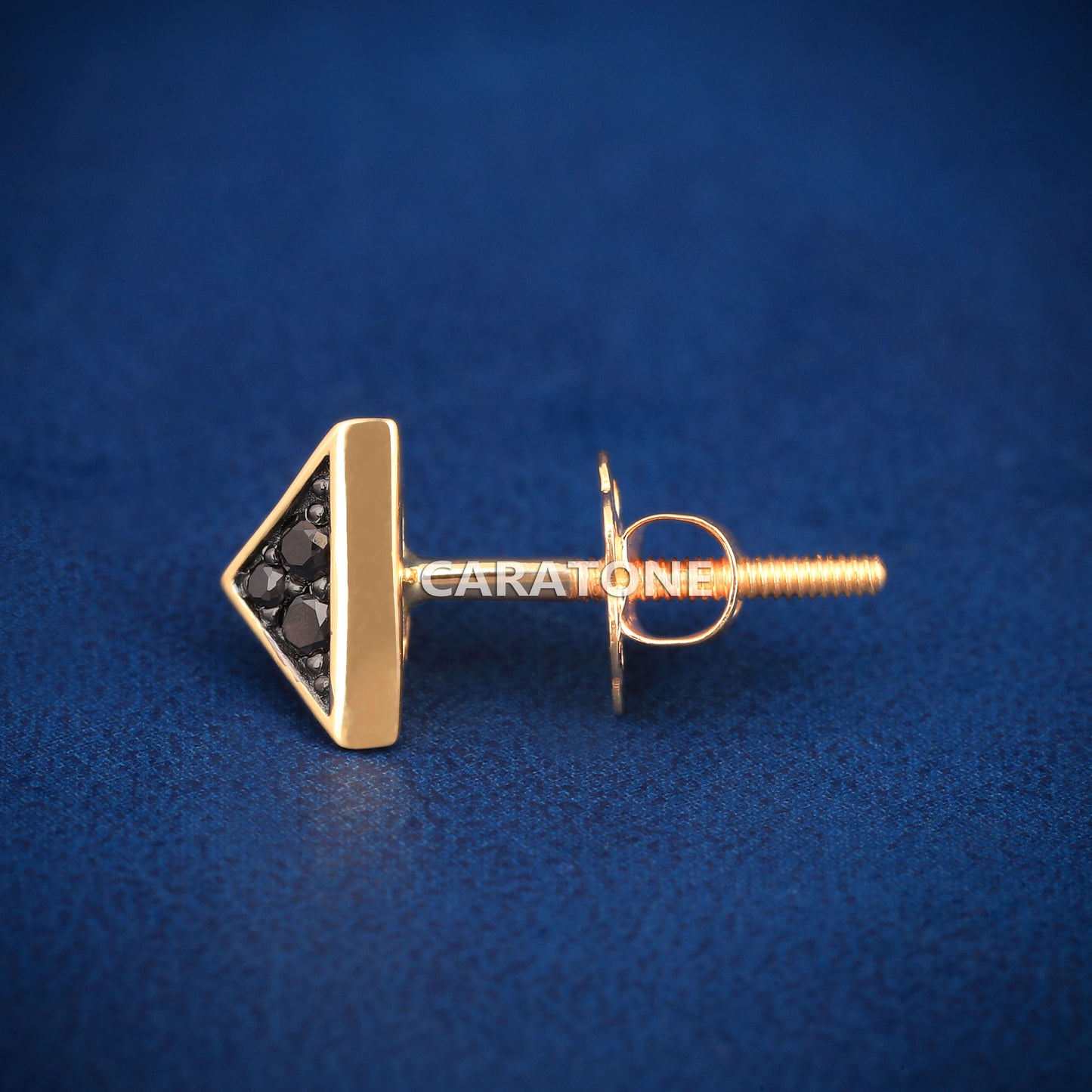 14KT Gold Lab-grown Diamond VVS Clarity Triangle Stud Earrings