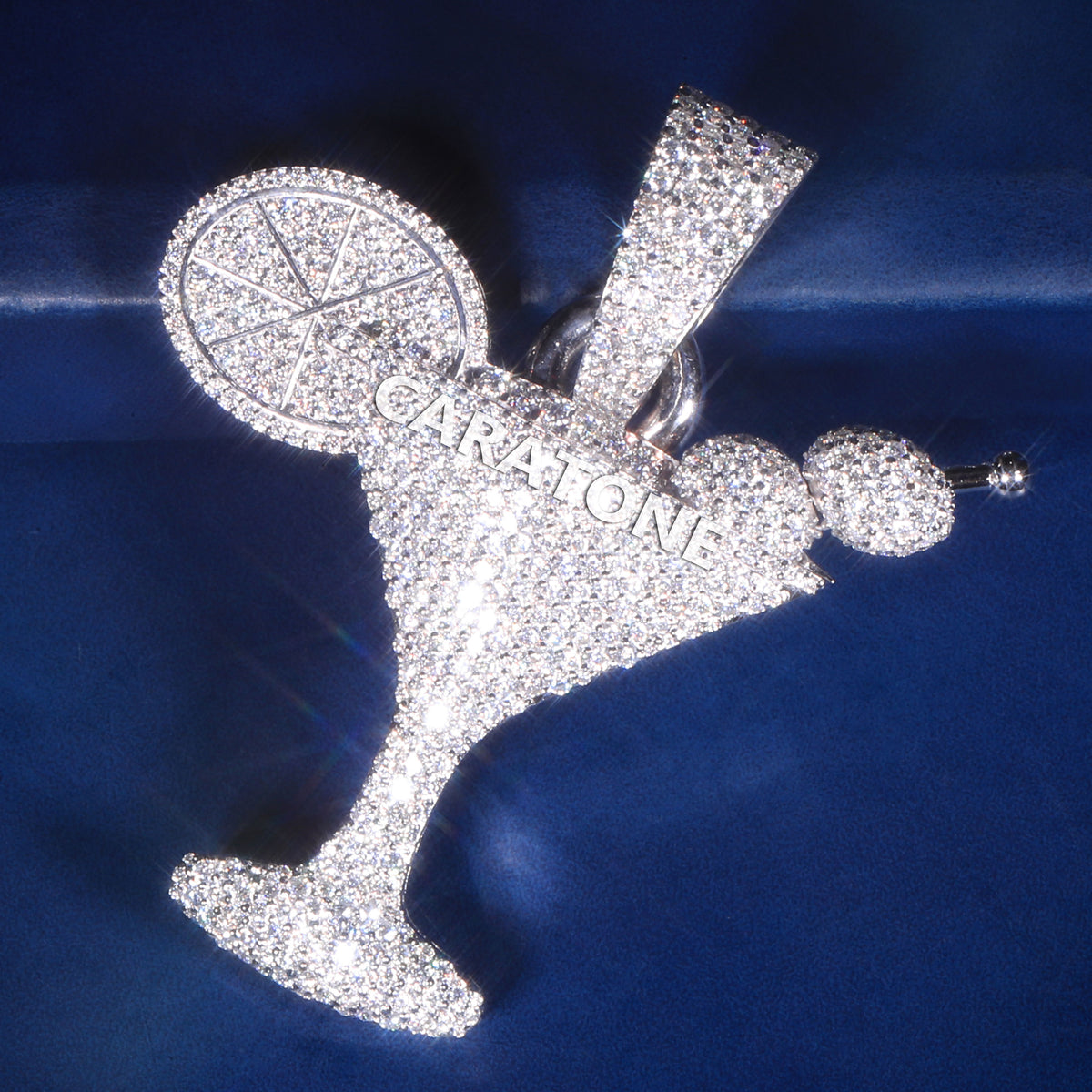 Custom Iced Out Martini Glass Hip Hop Pendant with Lab Grown Diamonds