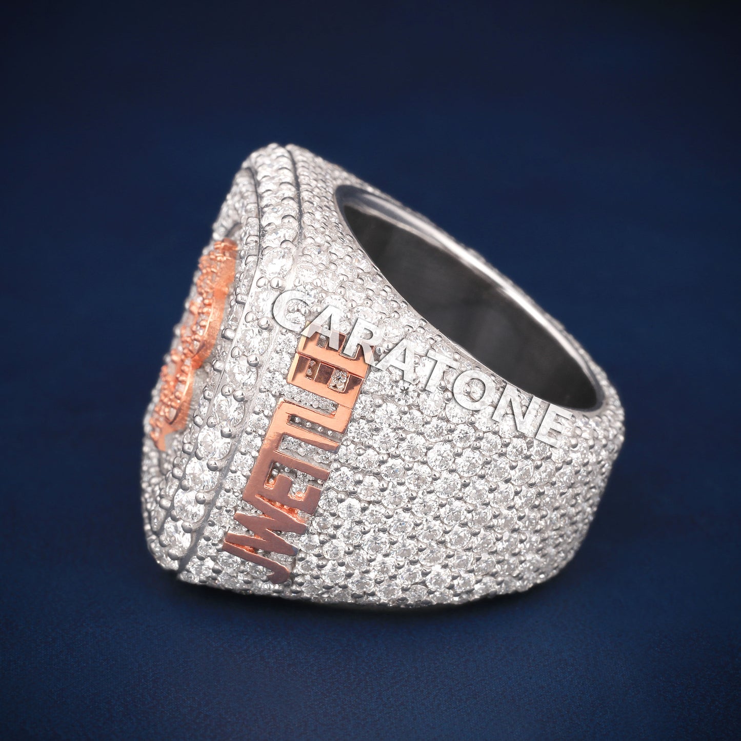 Hip hop diamond custom made iced out championship ring