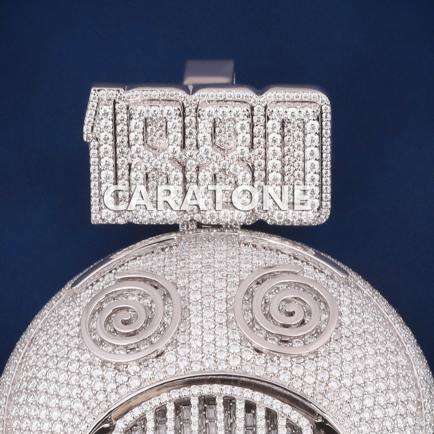 Custom logo hip hop full iced out 925 sterling silver lab diamond pendant