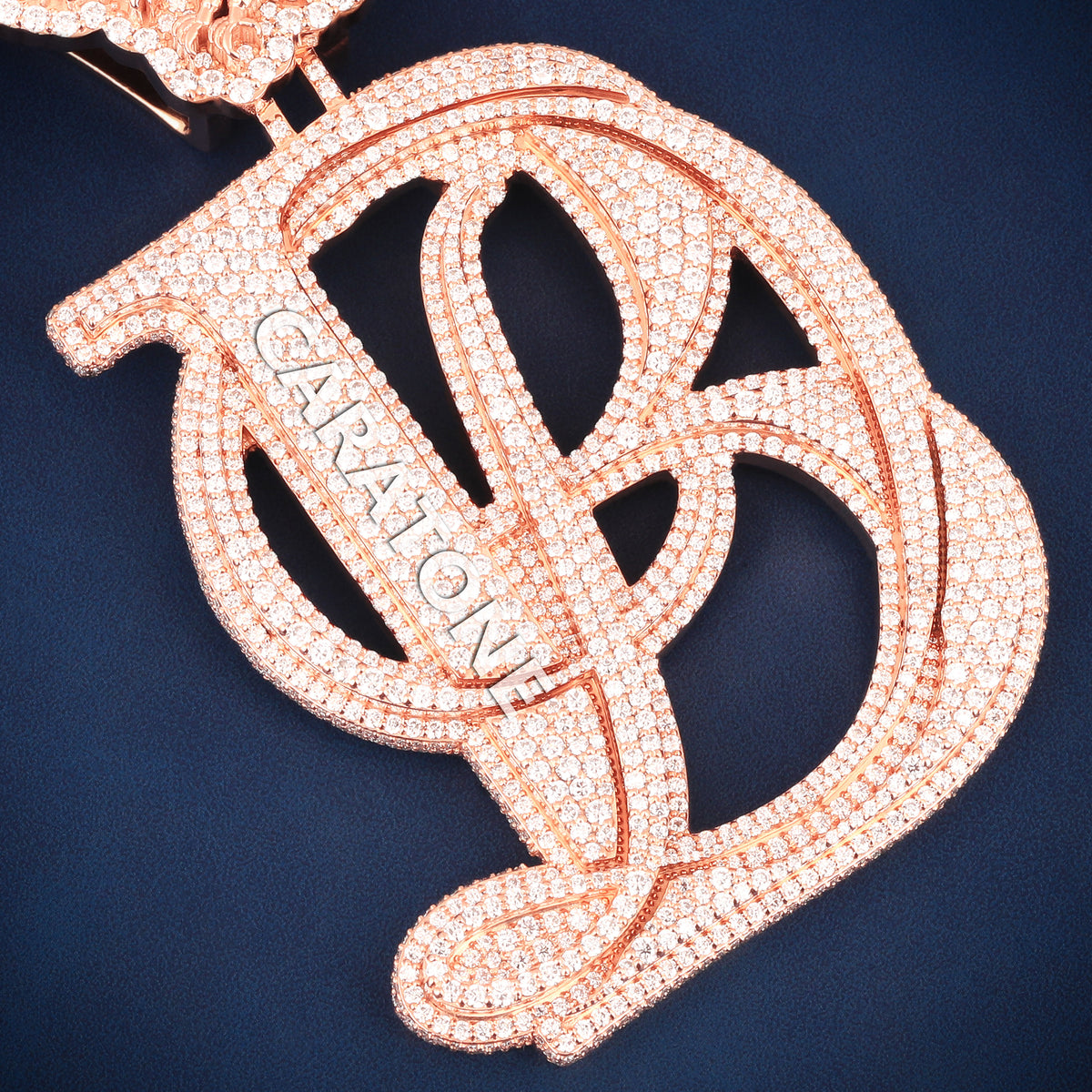 Custom Iced Out DB Monogram Hip Hop Pendant with Eagle Bail & Lab Grown Diamonds