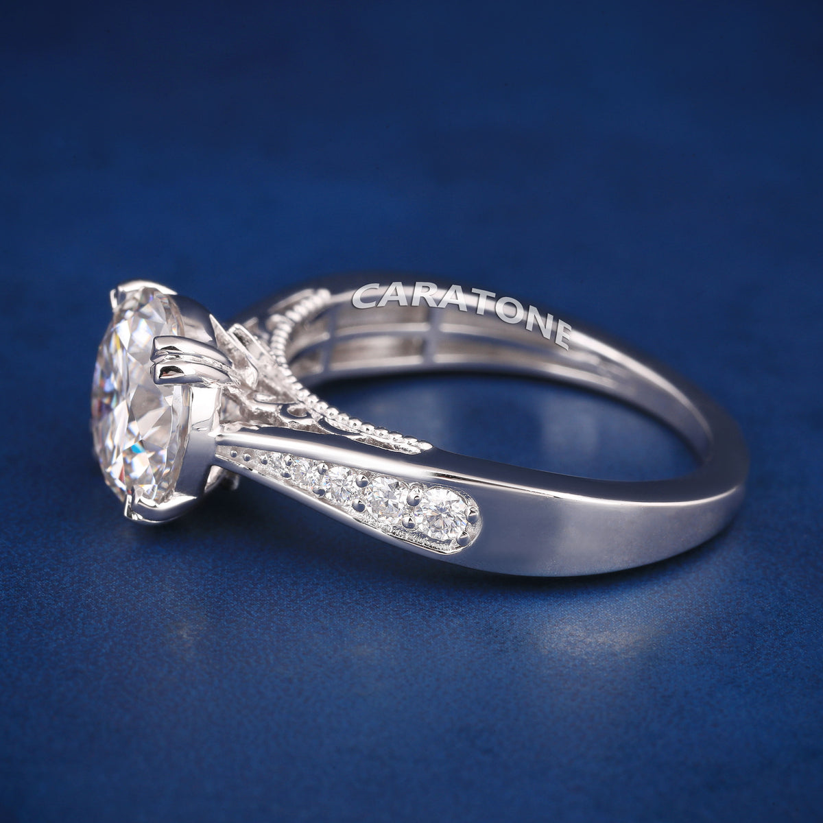 Custom 925 Sterling Silver Moissanite Engagement Ring for Women