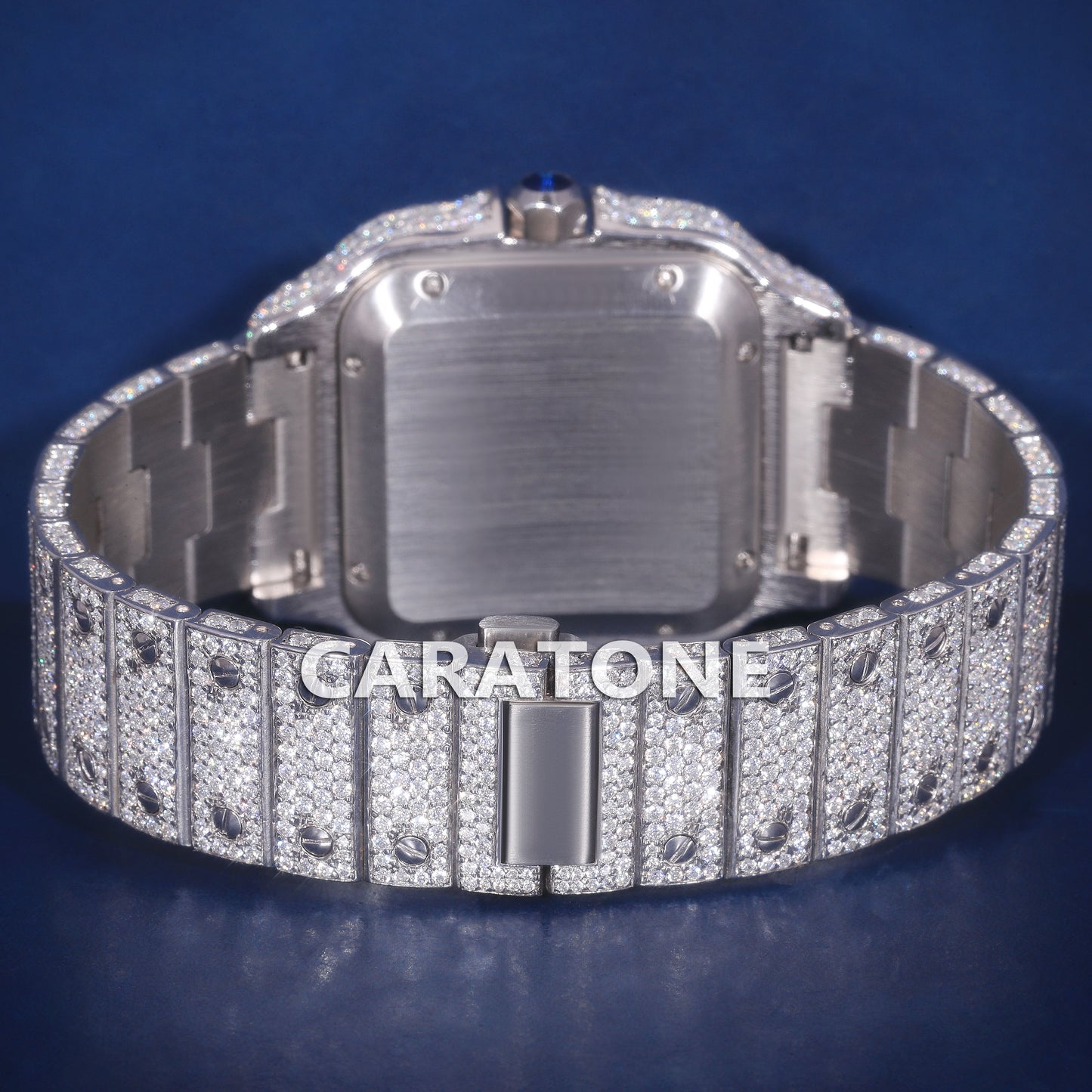 Luxury Classic Arabic Dial Iced Out VVS Bust Down Moissanite Watch with Full Diamond Icy Mens Silver Watches