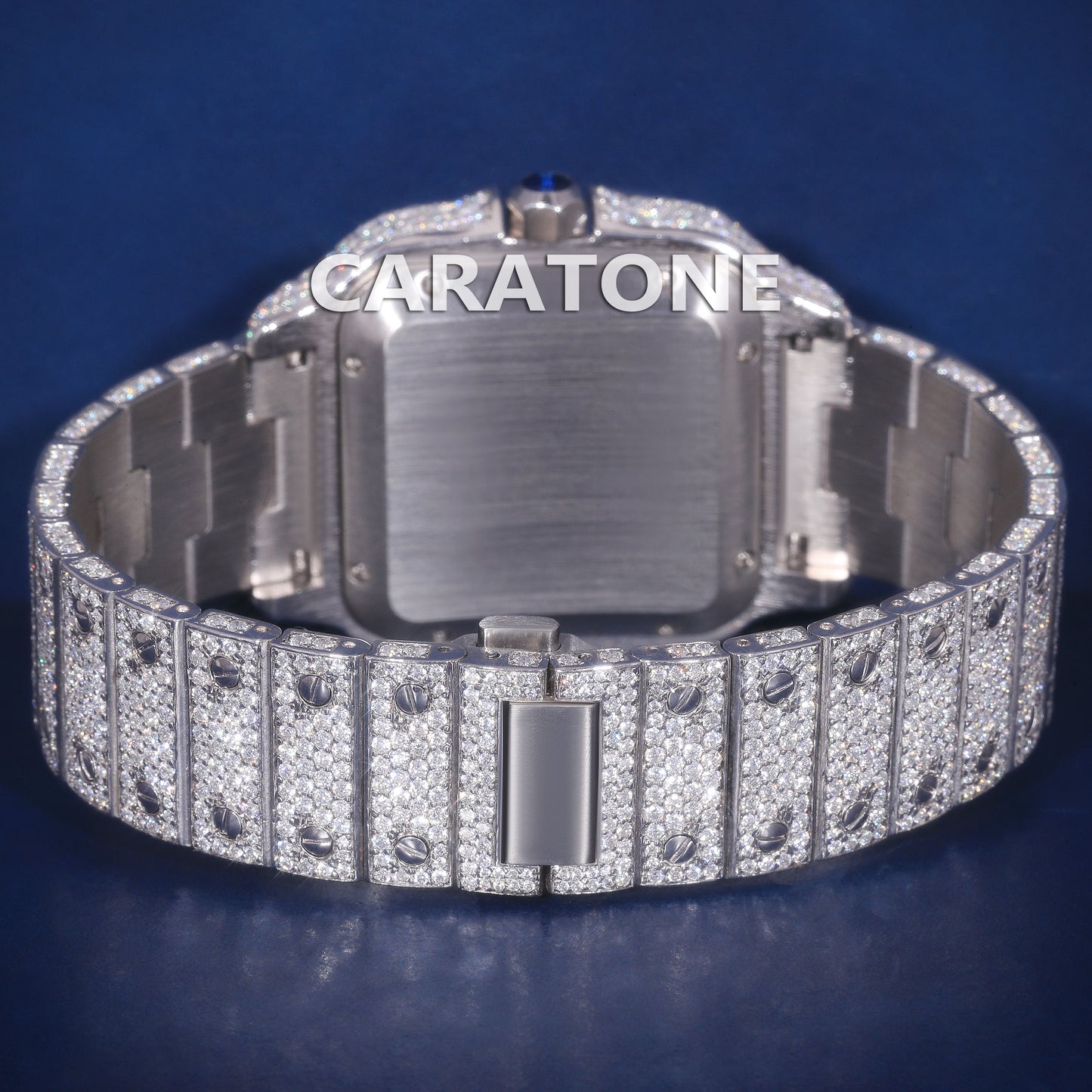Mens Hip Hop Diamond Watches Roman Dial Fully Iced Out Diamond Silver Custom Watches for Ladies