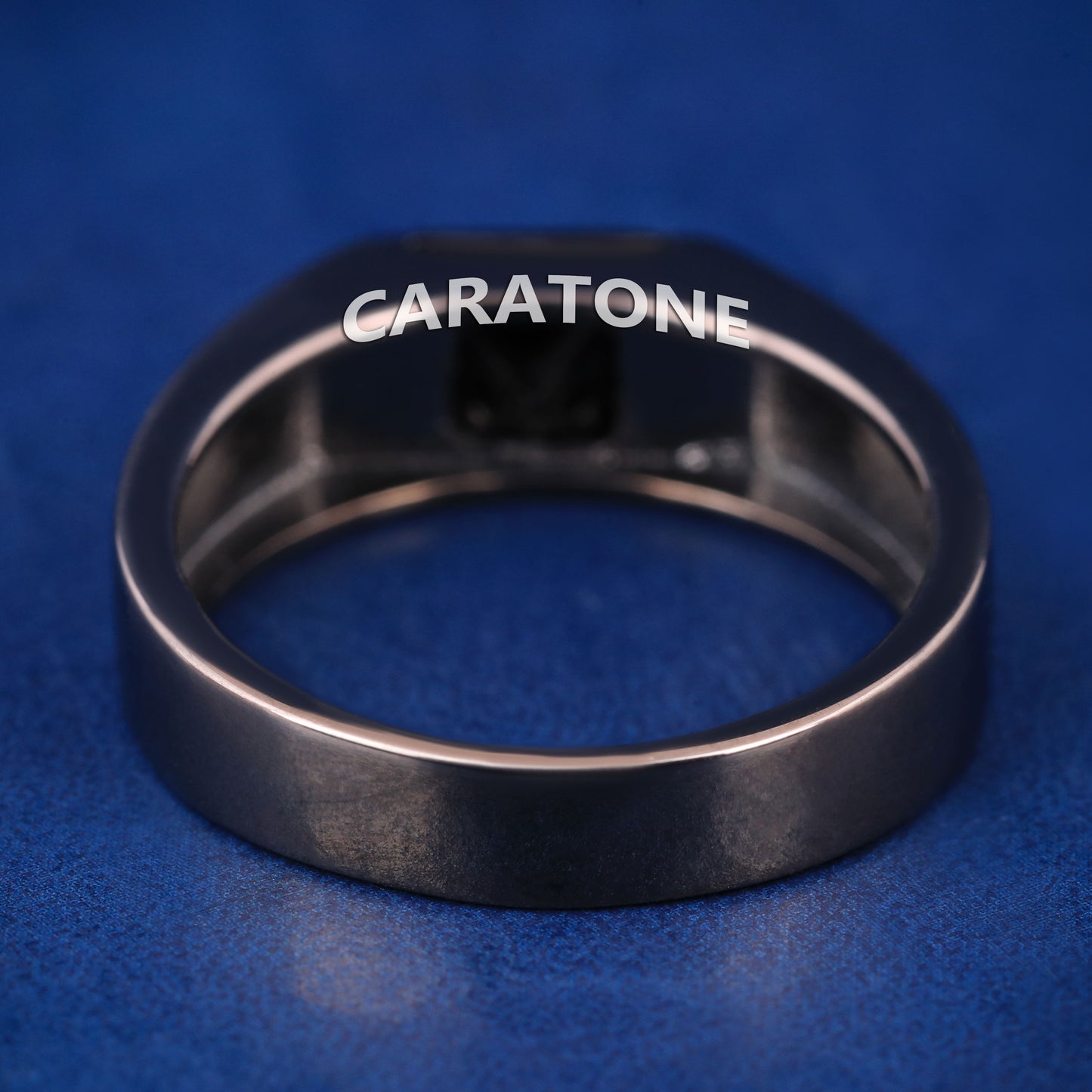 Princess Cut Diamond Engagement Ring Custom Rapper Diamond Ring in Mens Black Ring with Black Diamonds