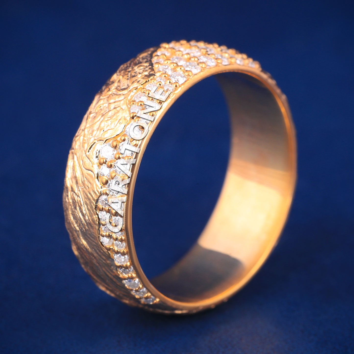 14kt Gold with Lab-Grown Diamond VVS Clarity Band for Him